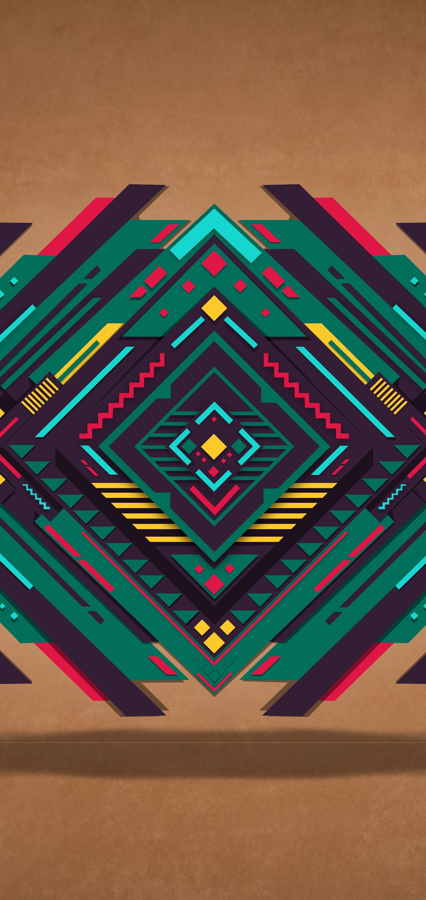 Colorful shapes, Geometric arrangement, Abstract style, Eye-catching design, 1440x3040 HD Phone