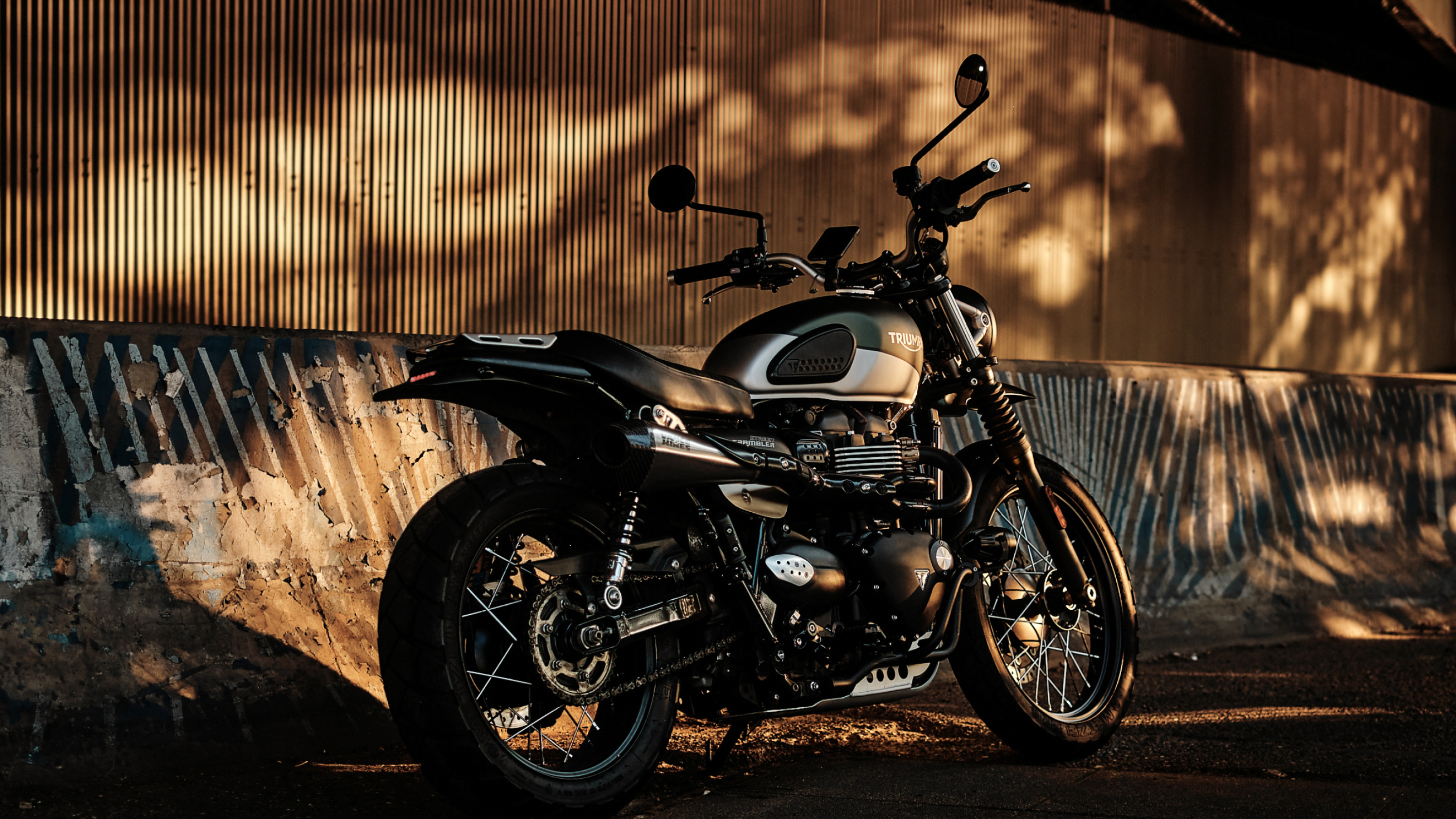 Triumph Street Scrambler, Customized mods, Instagram profile, Stunning shots, 3000x1690 HD Desktop