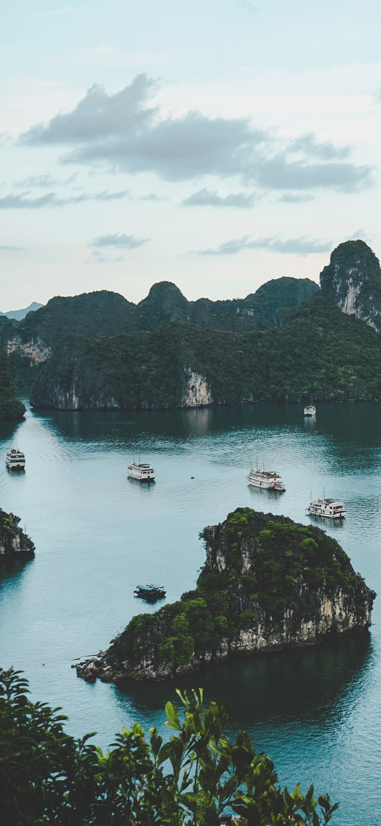 Halong Bay, Tranquil beauty, Pristine waters, Majestic limestone, 1250x2690 HD Phone
