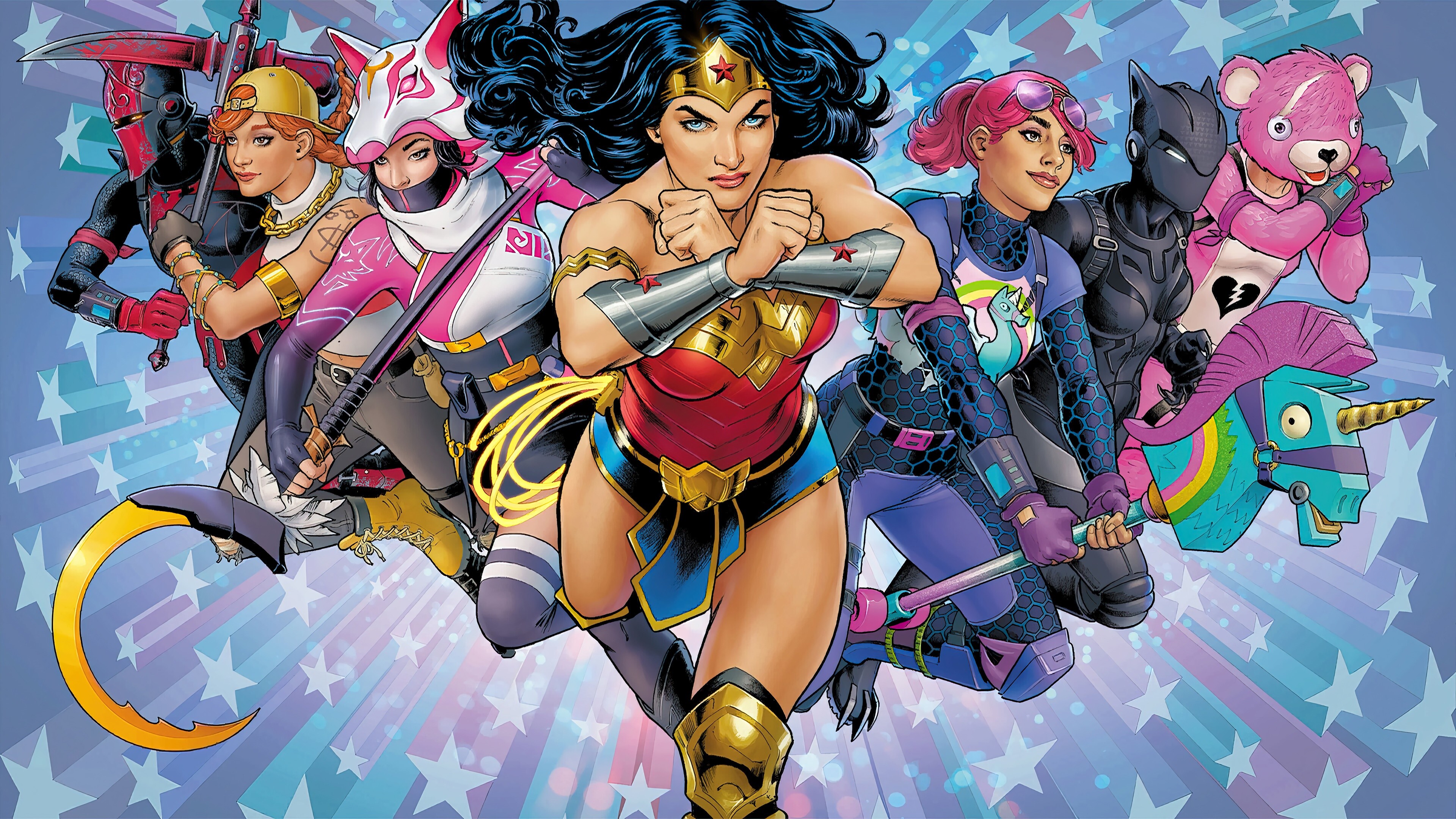 Fortnite, Wonder Woman Art Wallpaper, 3840x2160 4K Desktop