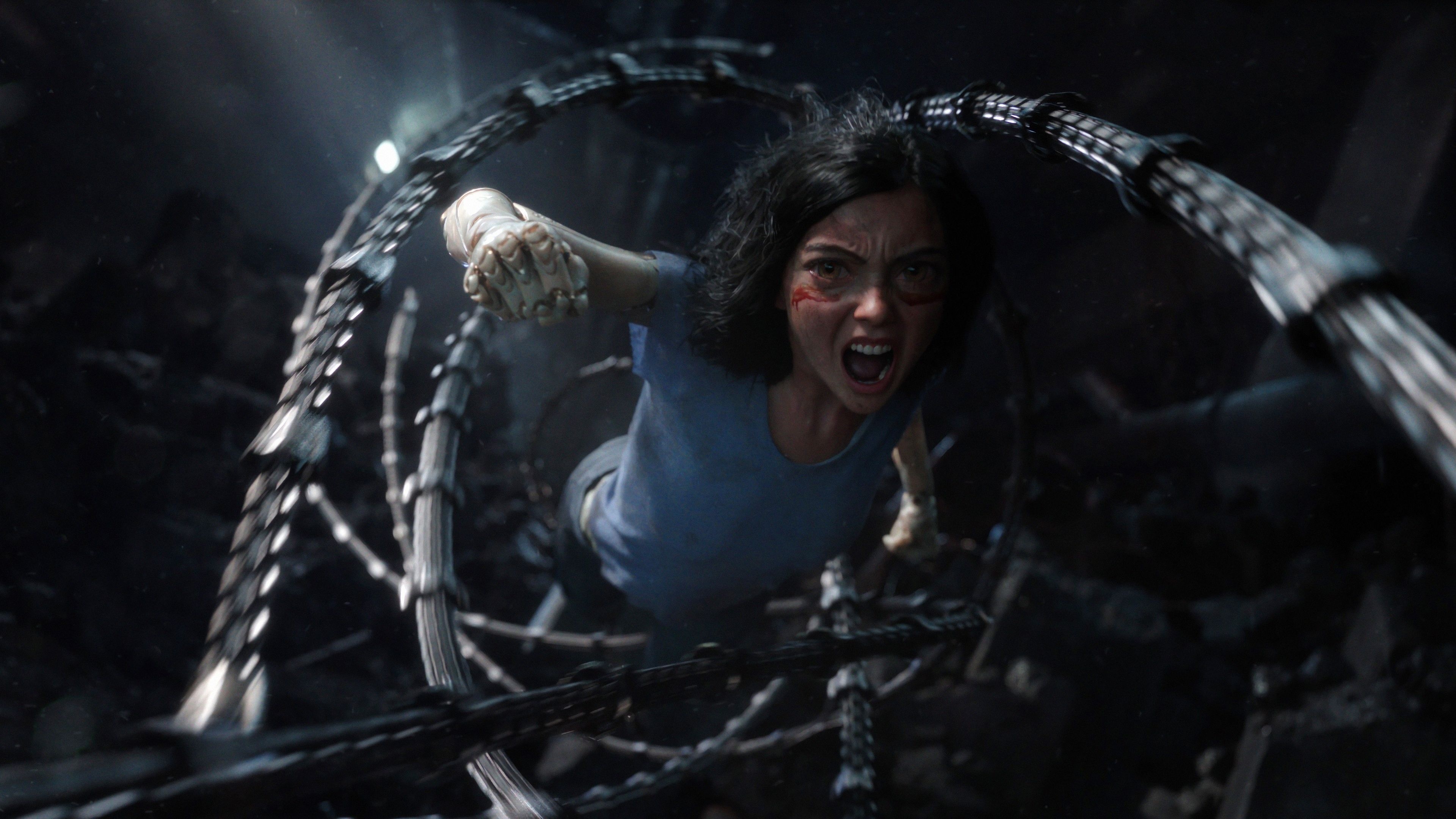 Alita Battle Angel, Rosa Salazar, 4K wallpaper, Visual spectacle, 3840x2160 4K Desktop