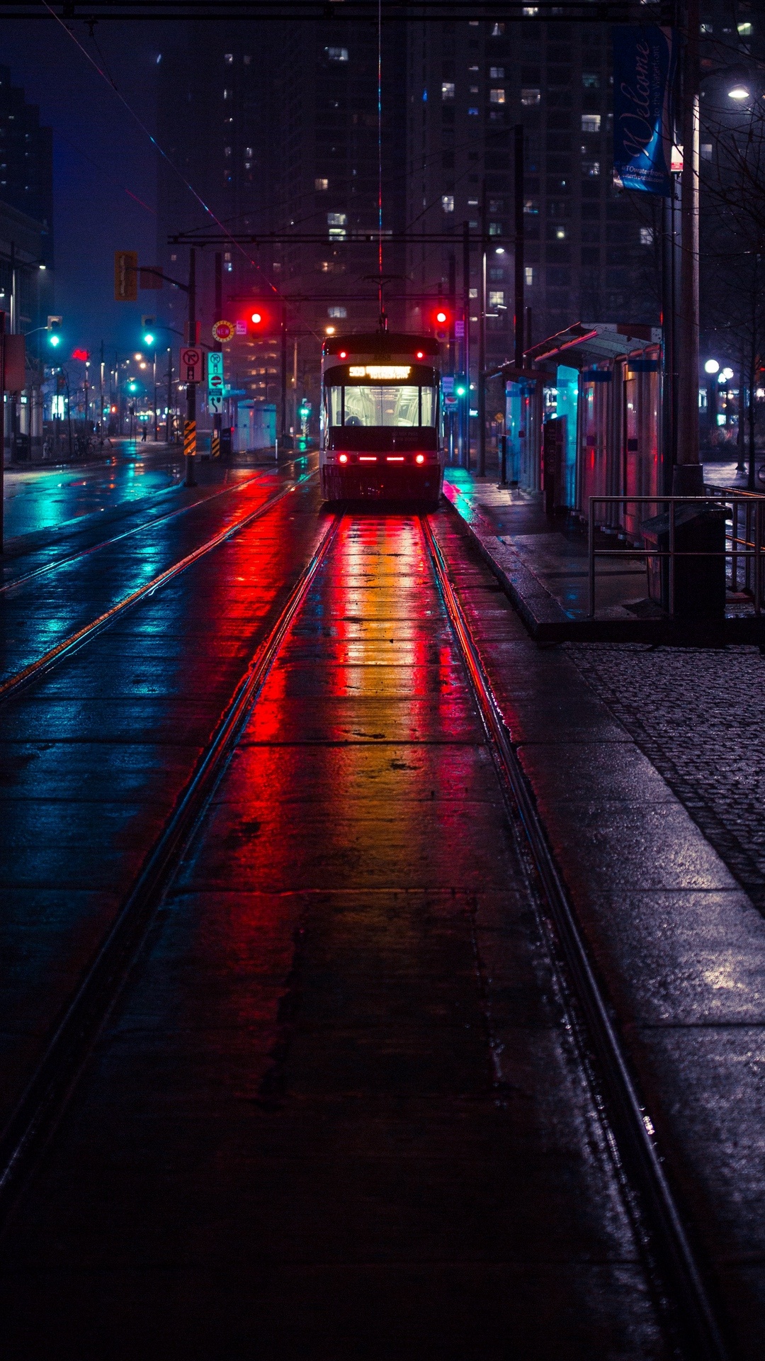 Night, Public Transports Wallpaper, 1080x1920 Full HD Phone