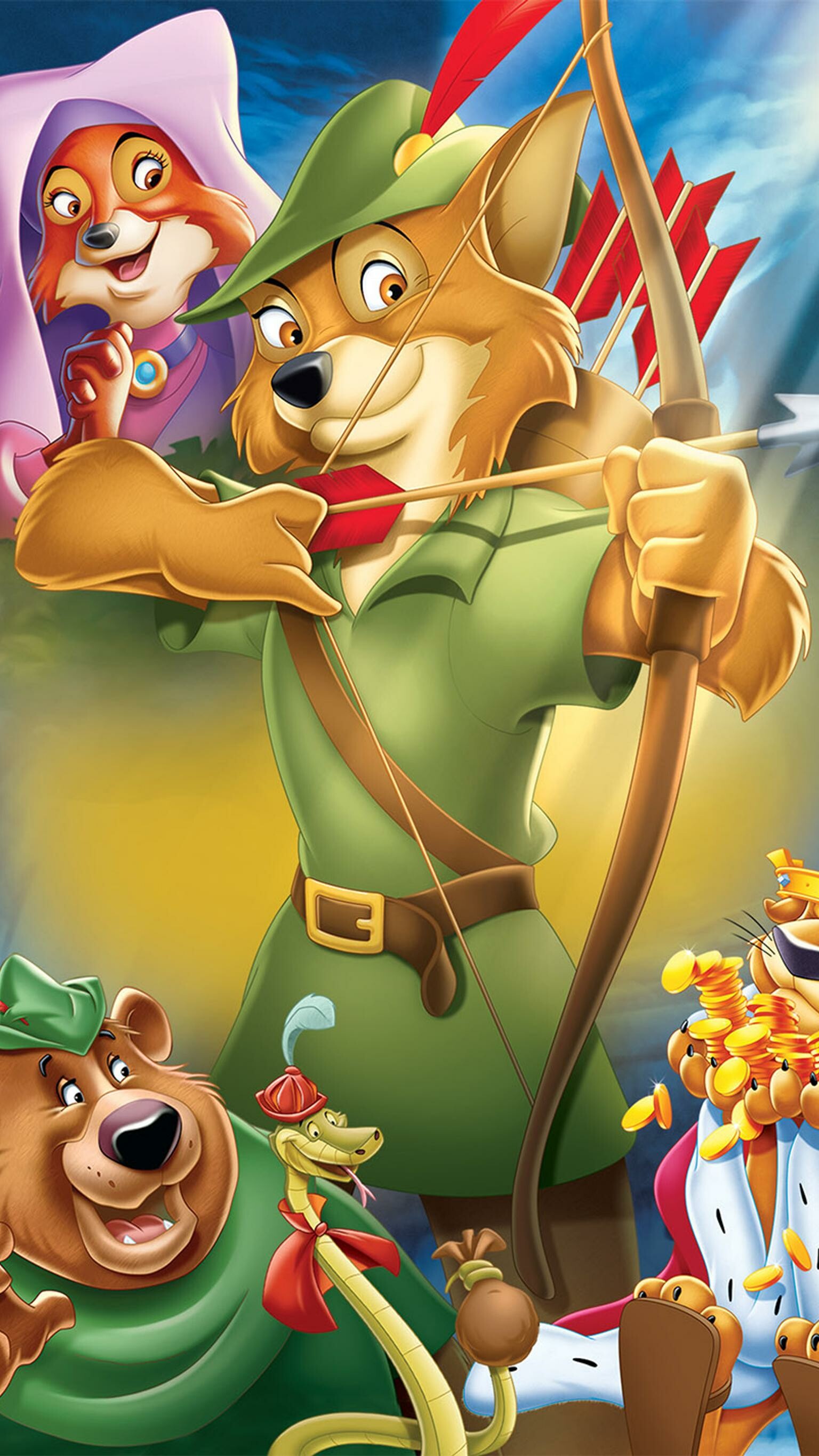 Robin Hood animation, Cartoon wallpapers, Adventure and mischief, Sherwood Forest, 1540x2740 HD Phone