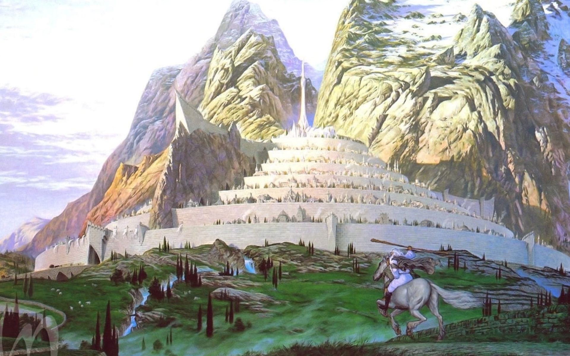 Gondor, Hall of Beorn, Mythical realm, Artistic interpretation, 1920x1200 HD Desktop