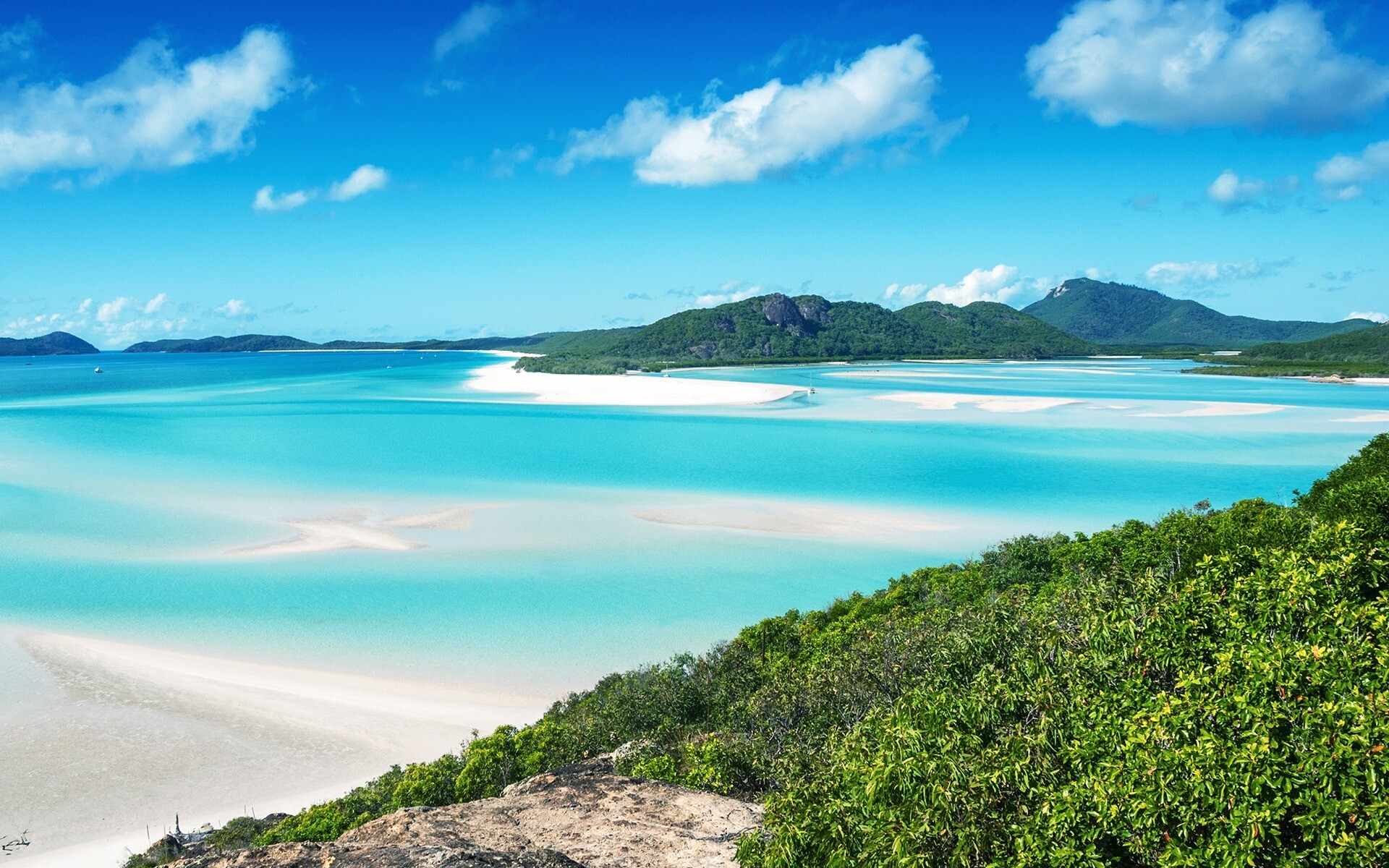 Whitsunday Island, Tropical paradise, Great Barrier Reef, Tranquil beach scene, 1920x1200 HD Desktop