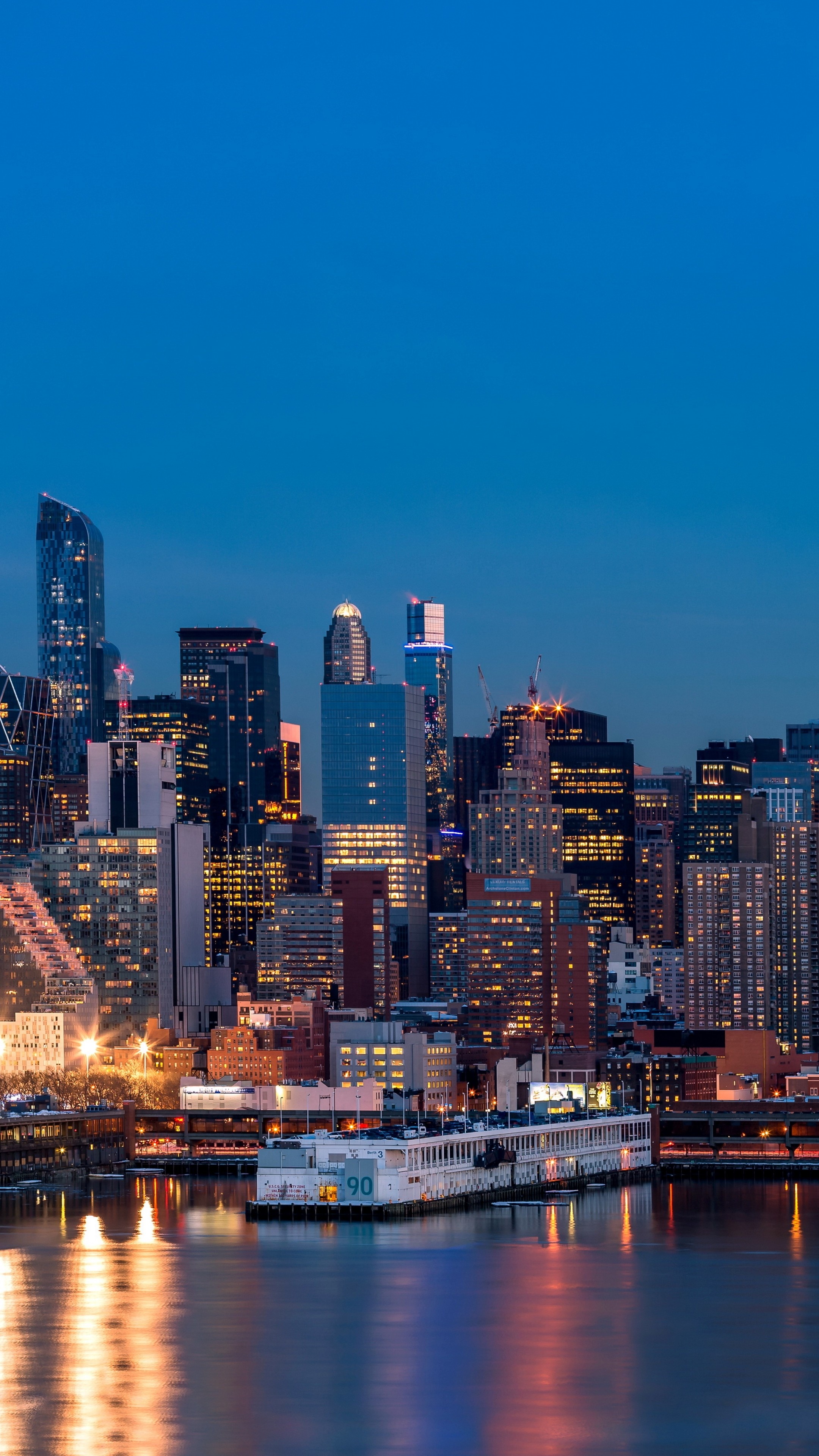 New York USA night lights, Skyscrapers wallpaper, Travel destinations, Urban photography, 2160x3840 4K Phone