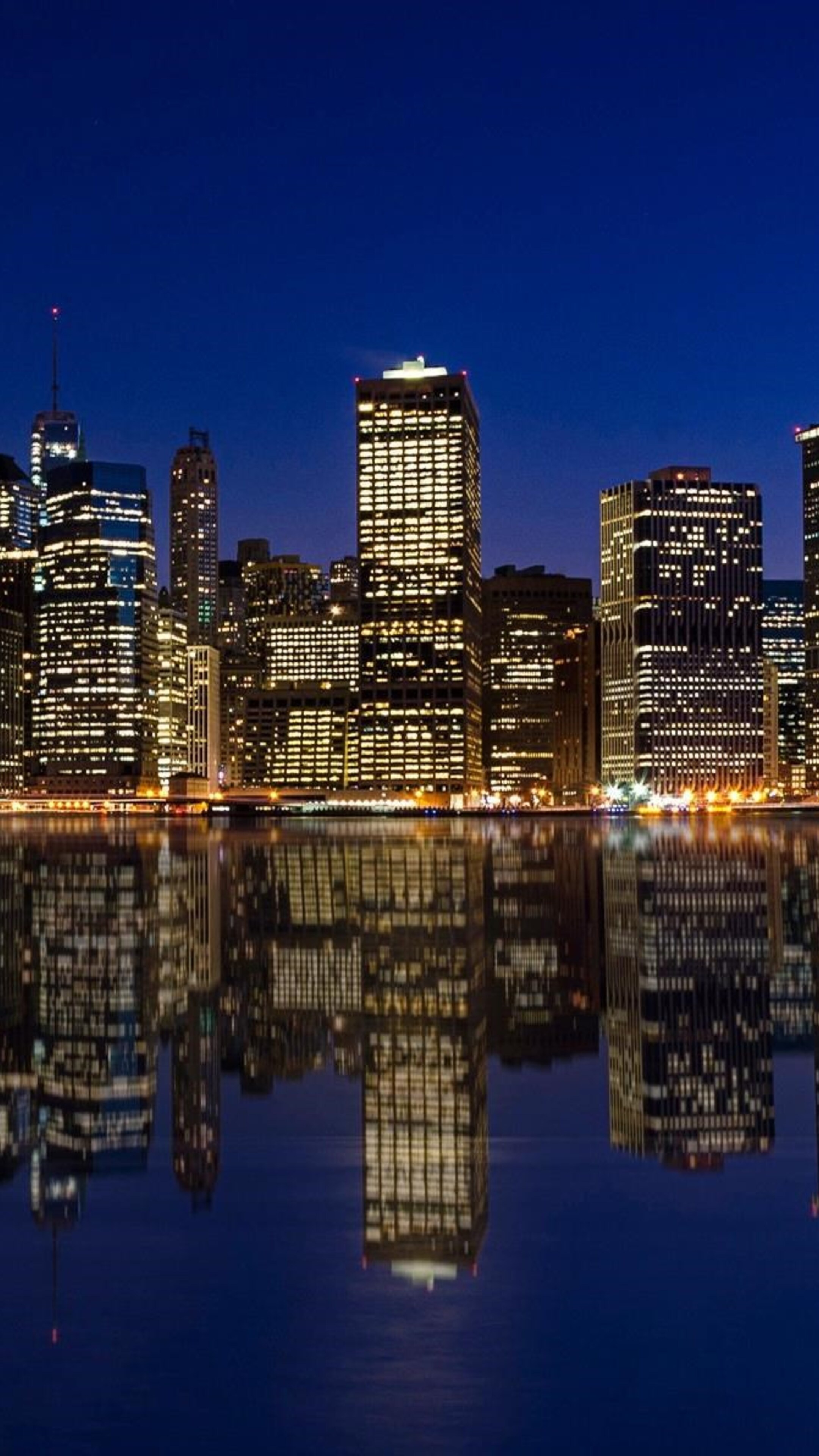 Manhattan, Night Skylines Wallpaper, 2160x3840 4K Phone