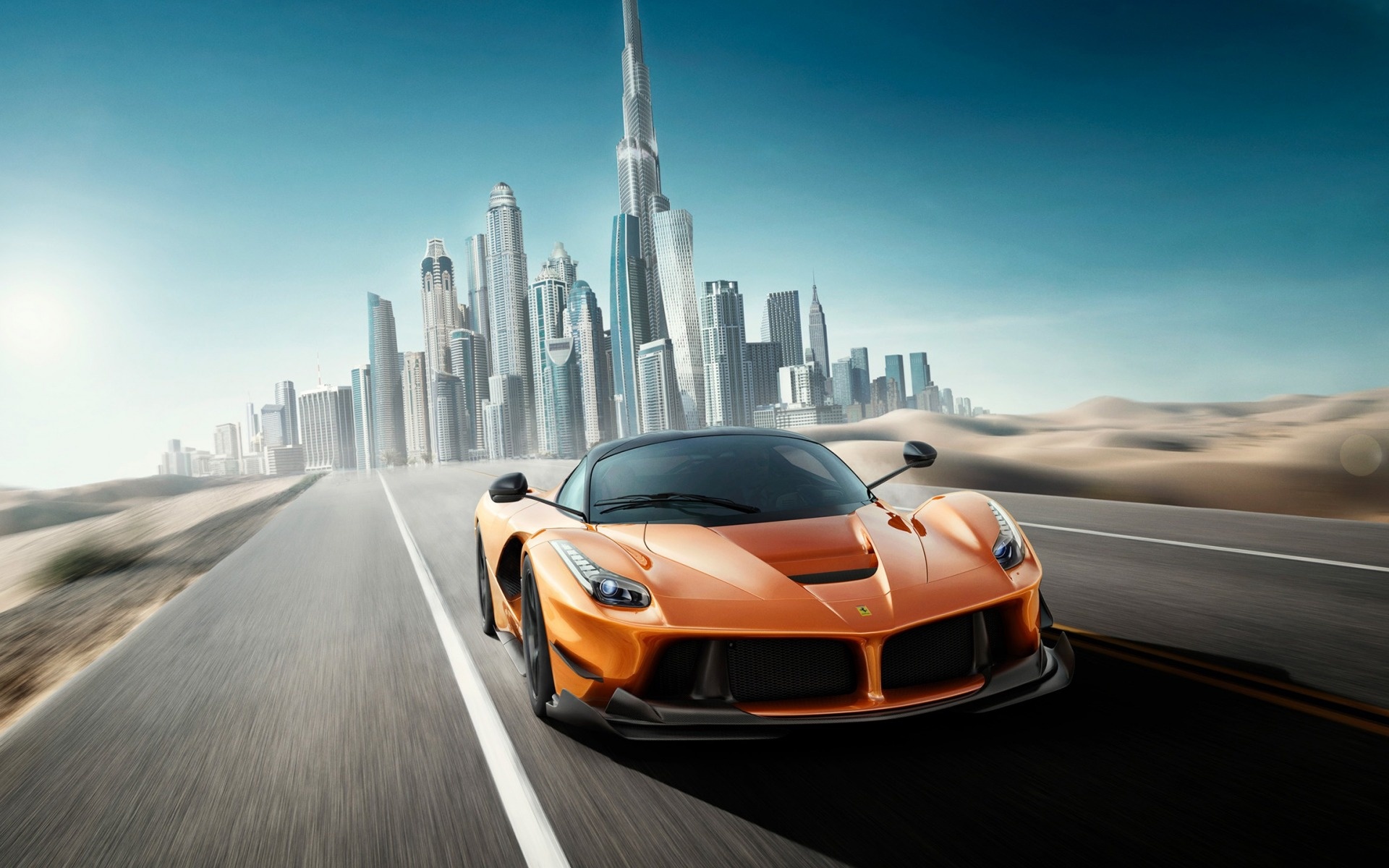 Ferrari LaFerrari, Dubai, Orange supercar, UAE, 1920x1200 HD Desktop