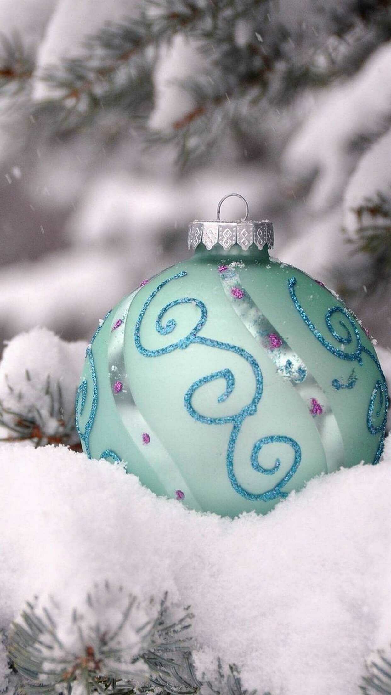 Holiday decorations, Snowy Christmas scene, Festive wallpaper, Wintery charm, 1250x2210 HD Phone