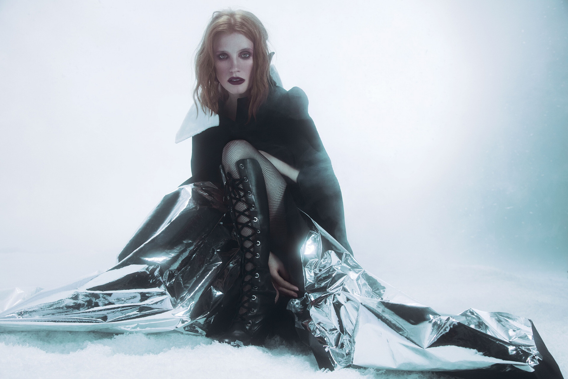 Jessica Chastain, Long boots, Celebrity wallpaper, Stunning brunette, 1920x1280 HD Desktop