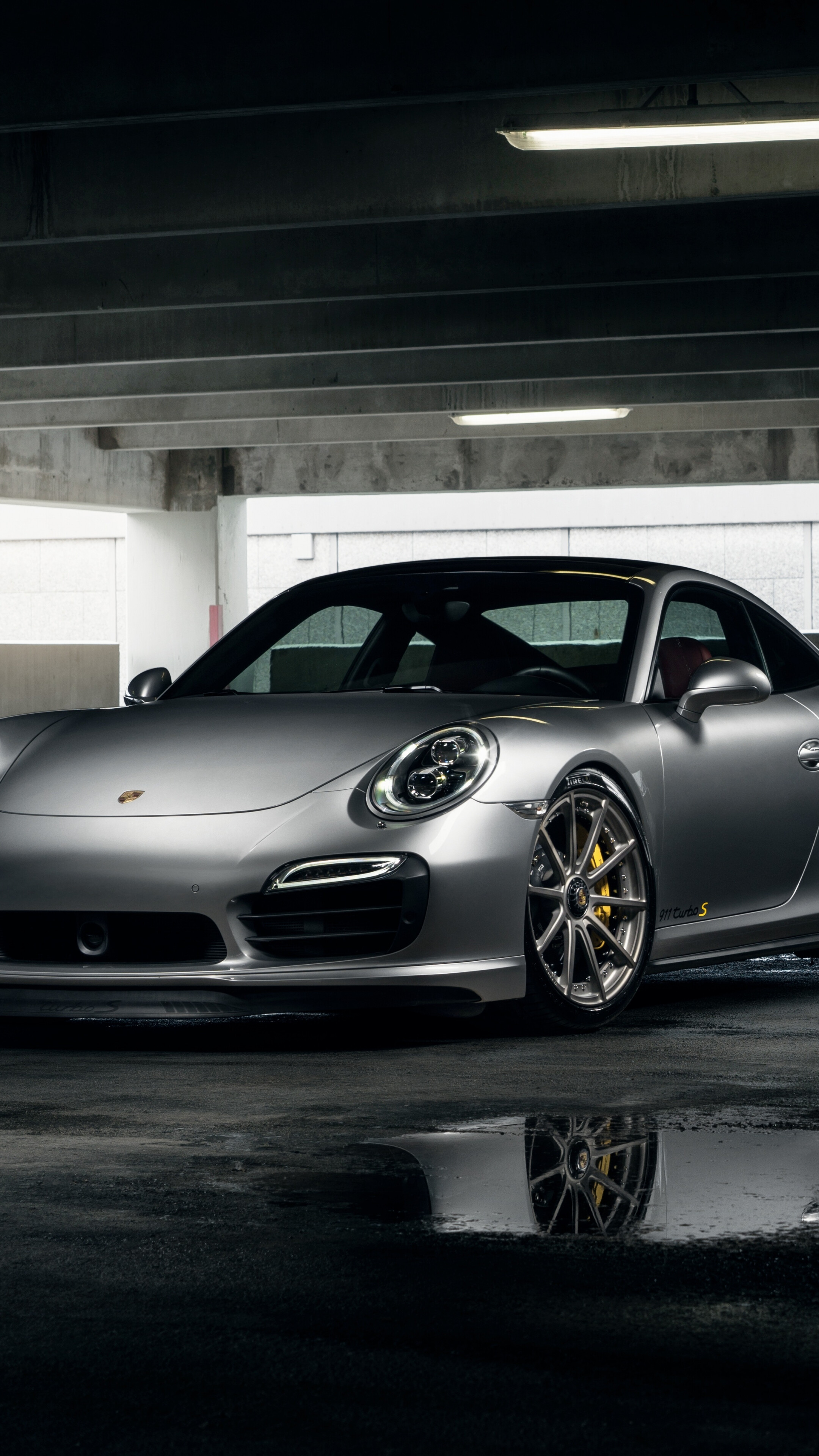 Porsche 911 Turbo, Gray sports car, Sony Xperia Z5 Premium wallpaper, 2160x3840 4K Phone