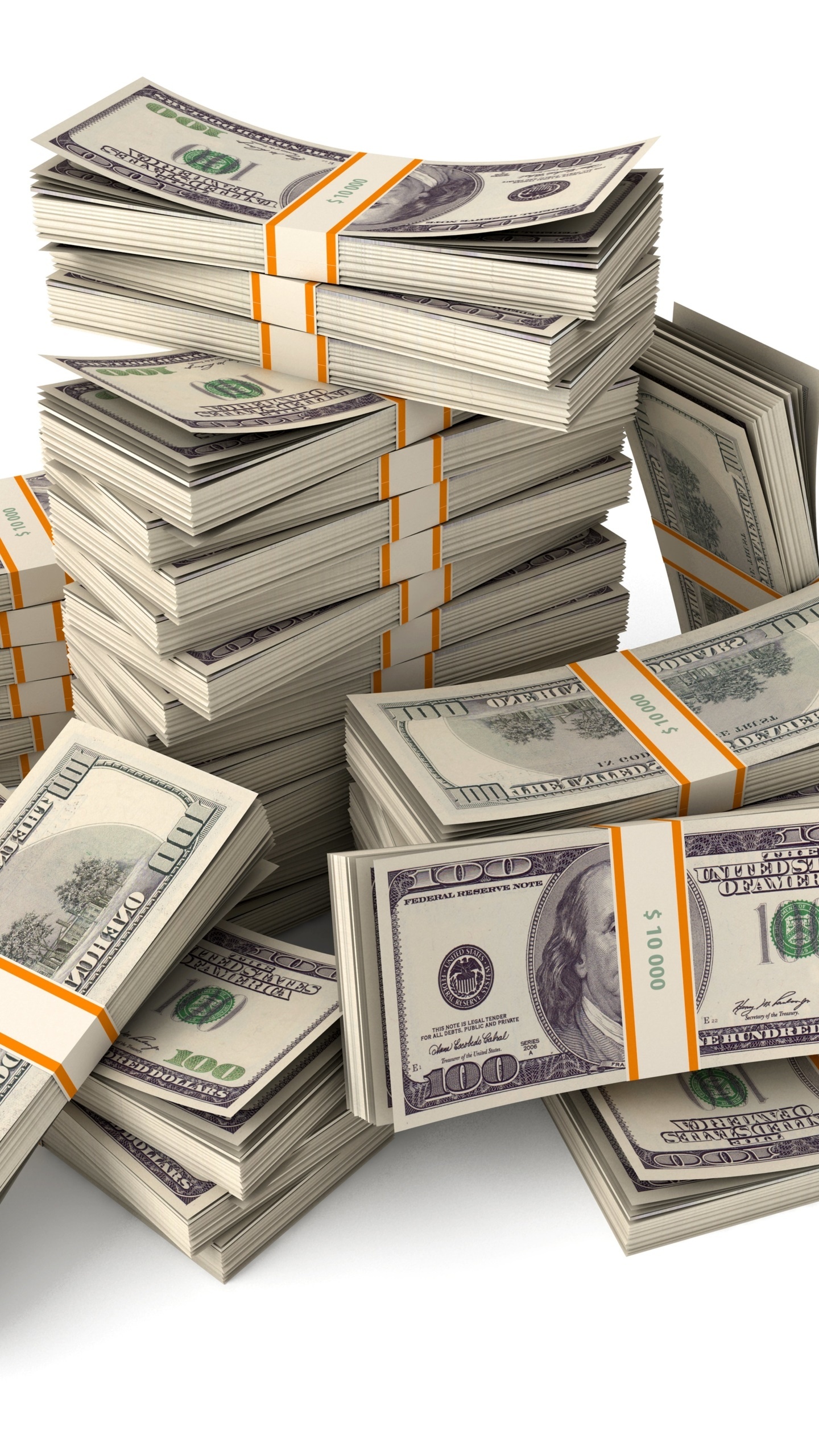 One hundred dollar bills, Benjamin Franklin portrait, Banknote currency straps, HD Phone wallpaper