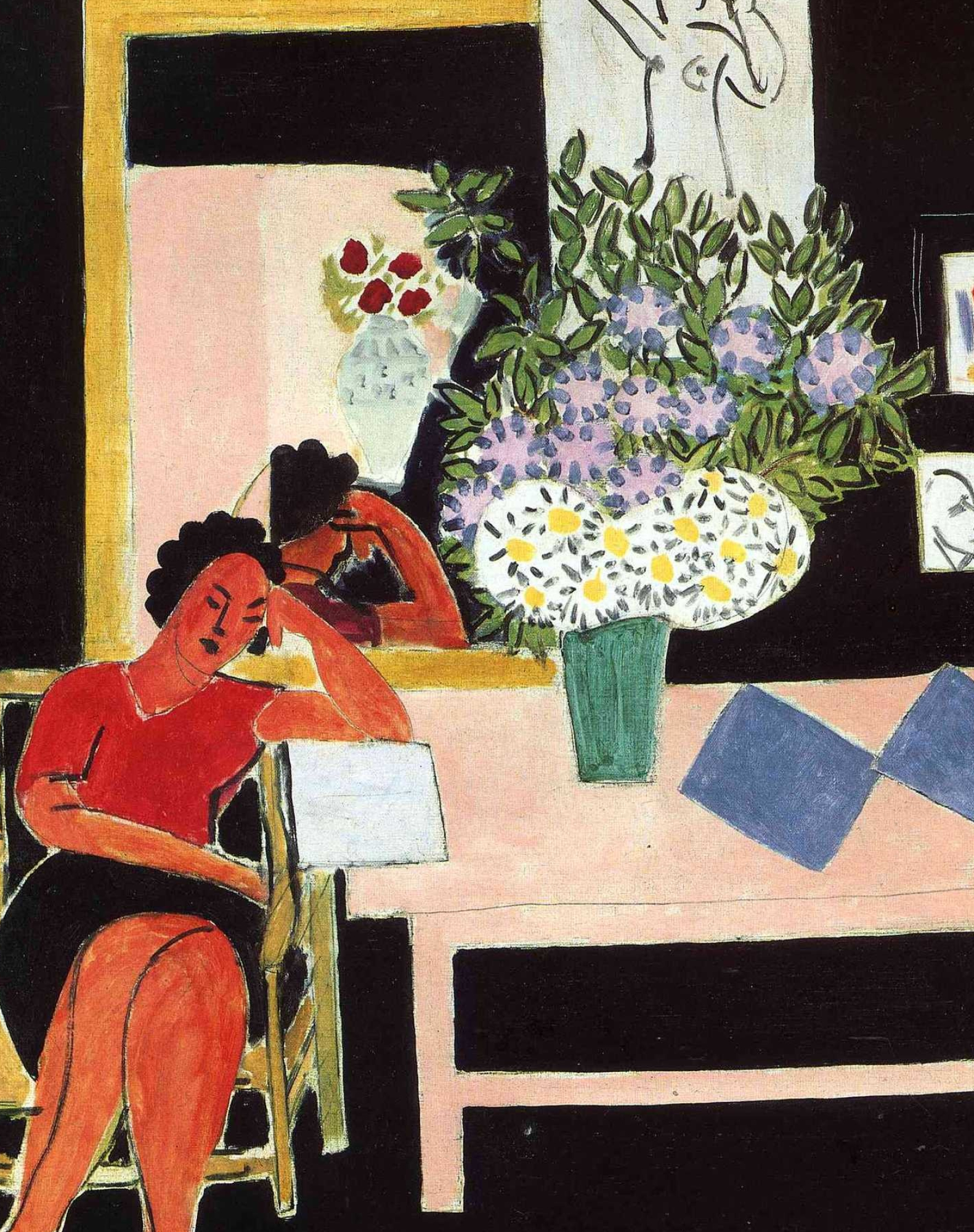 Reader on a Black Background, Henri Matisse Wallpaper, 1590x2000 HD Phone