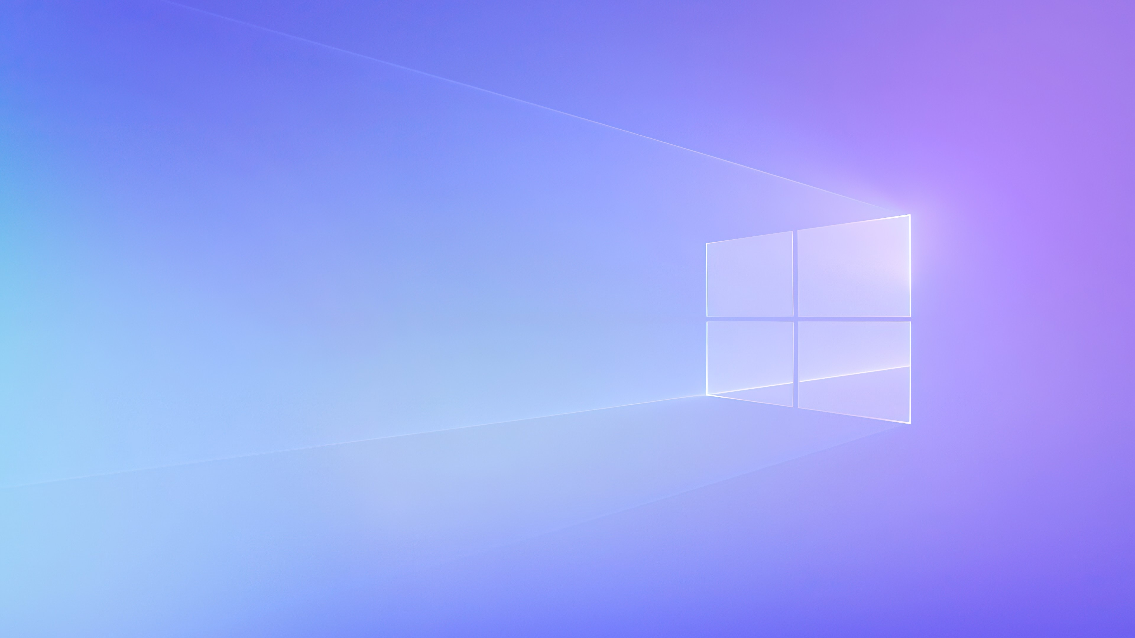 Windows 10 logo, illuminated window panes, purple blue gradient, 4K Desktop wallpaper