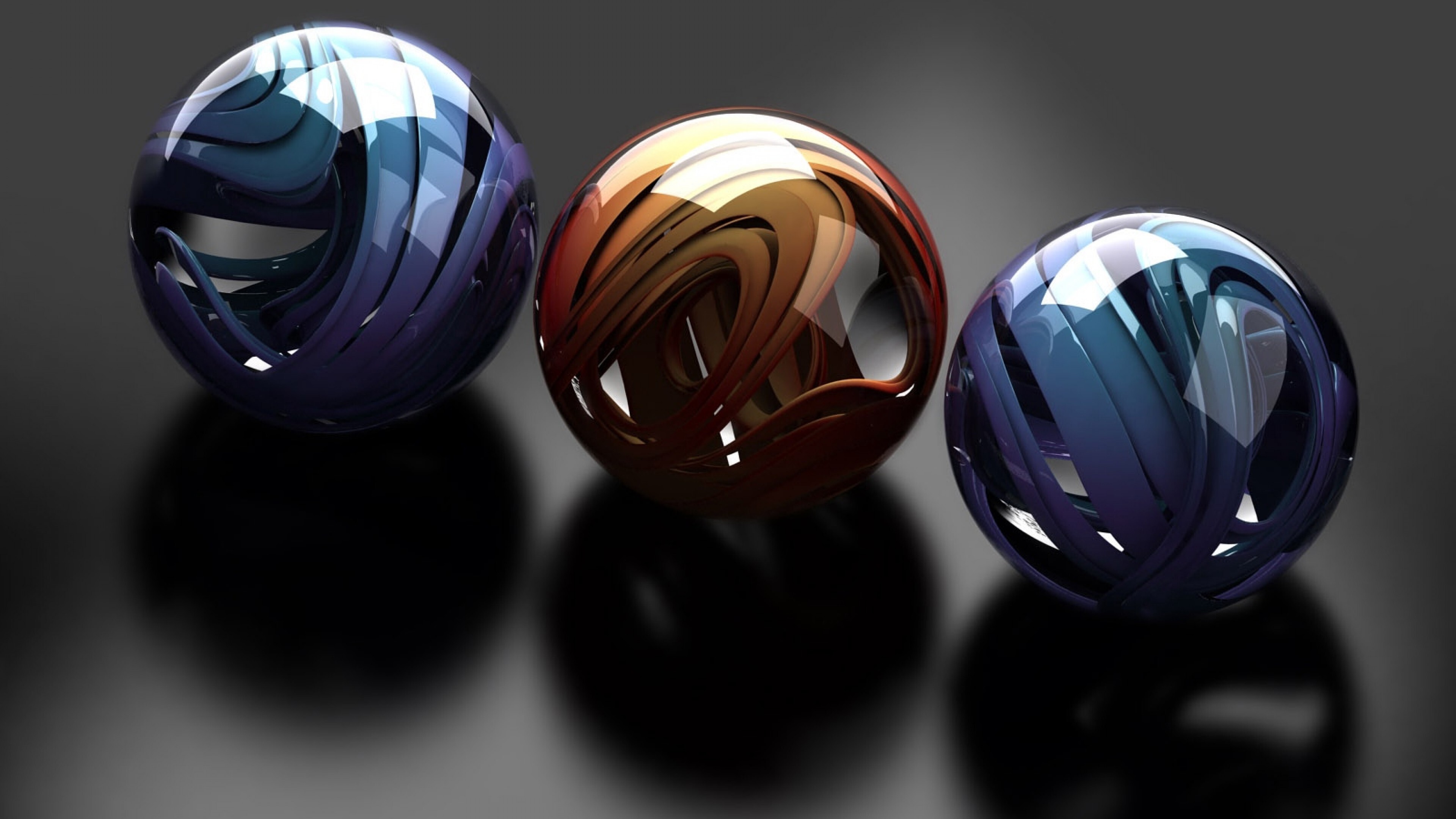 Glass, Material element, Sleek balls, Modern design, 3840x2160 4K Desktop