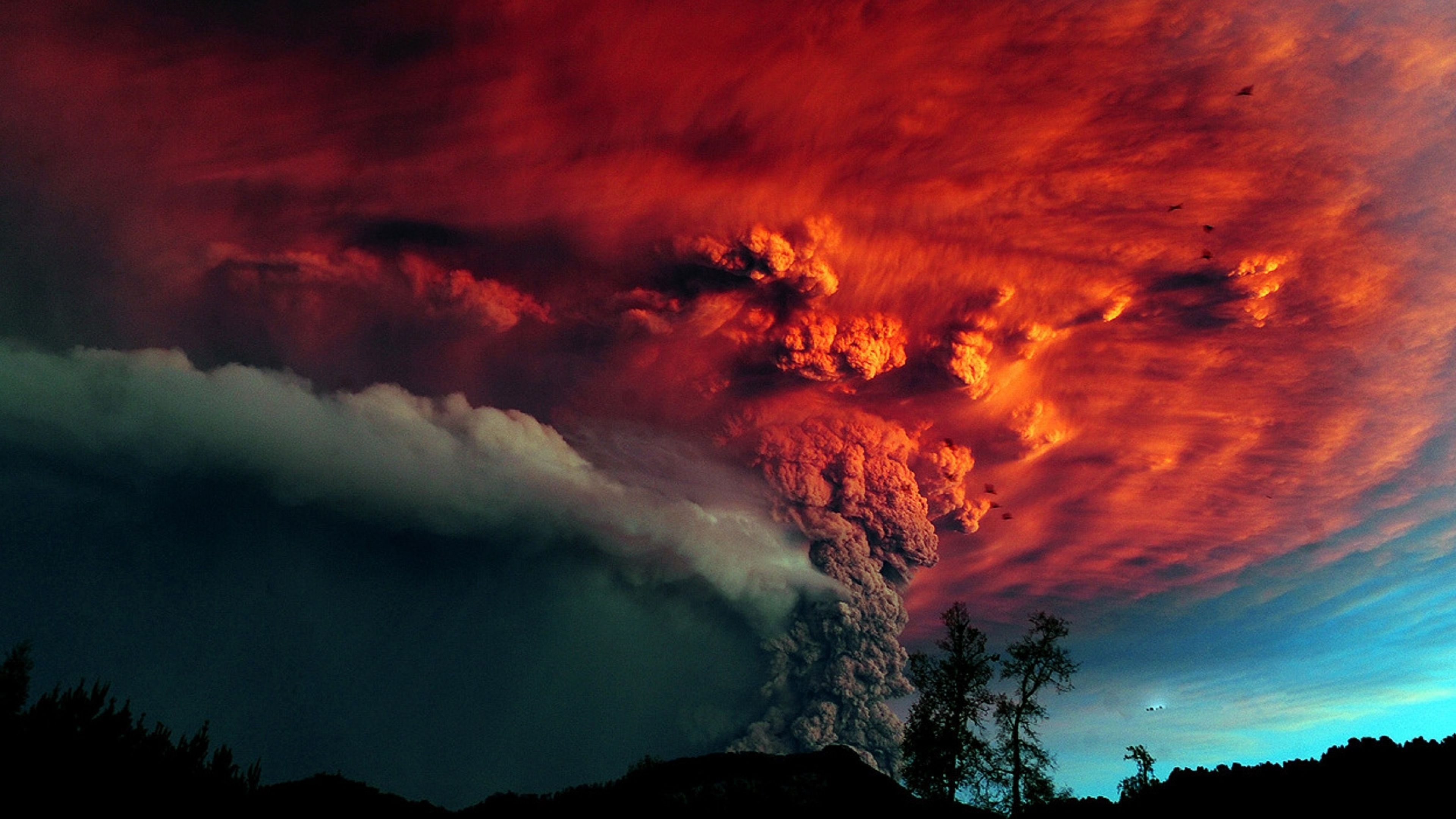 4K resolution wallpapers, Volcano backdrop, Scenic photos, Captivating clouds, 3840x2160 4K Desktop
