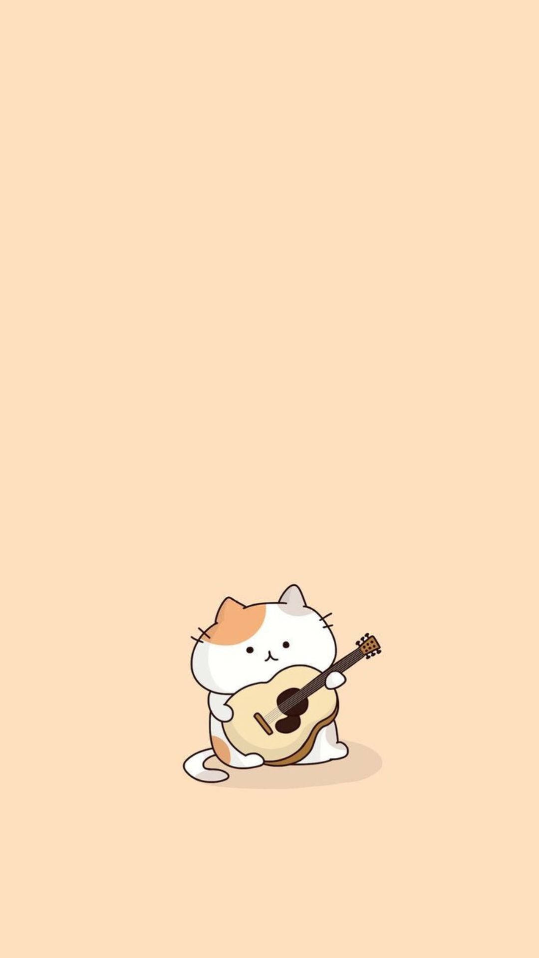 Cat with guitar, Cute Backgrounds Wallpaper, 1080x1920 Full HD Phone