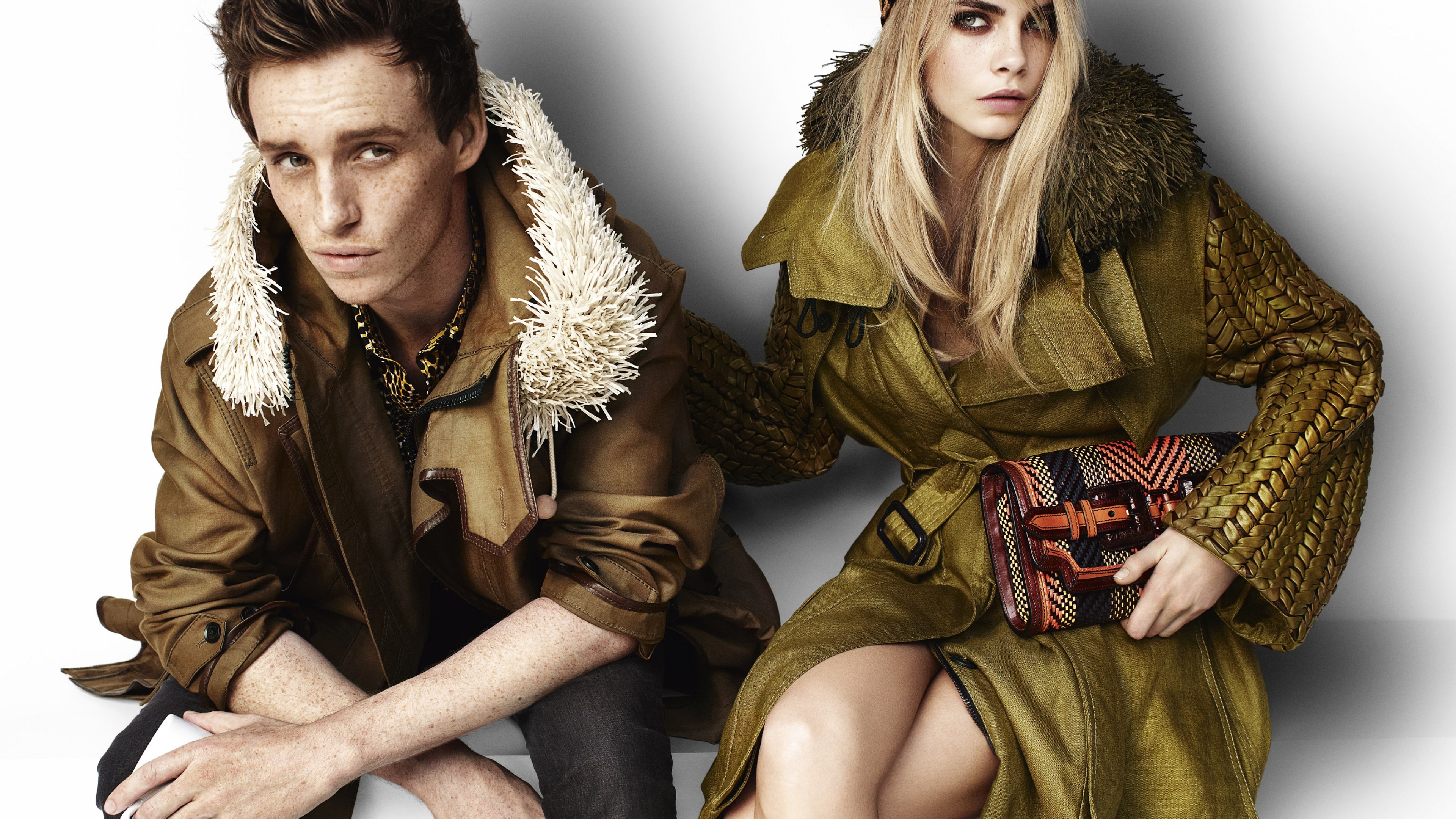 Eddie Redmayne, Cara Delevingne, Burberry campaign, Celebrity photoshoot, 3840x2160 4K Desktop