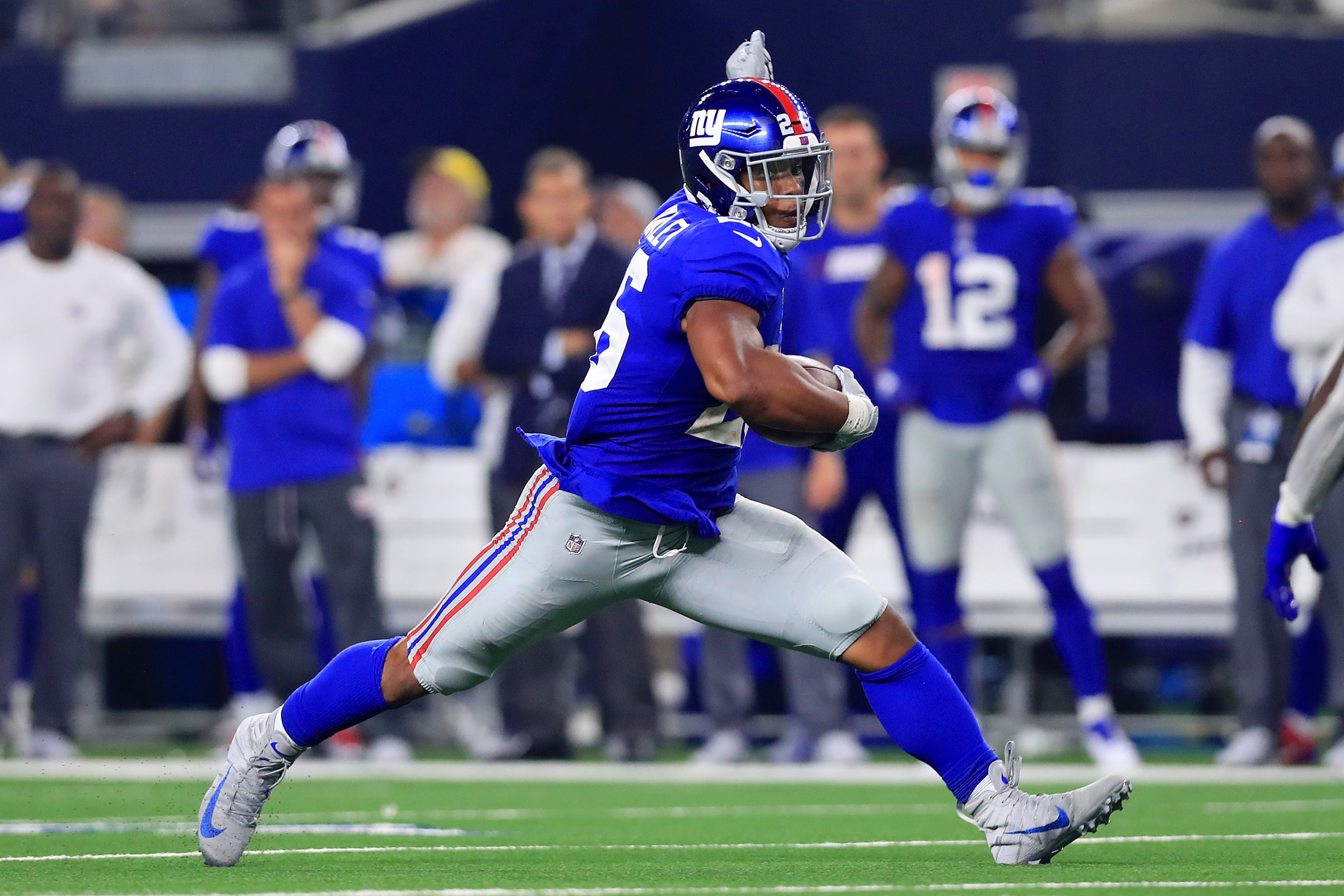 Saquon Barkley, Giants defense, Stop Saquon Barkley, Texans vs Giants, 3200x2140 HD Desktop