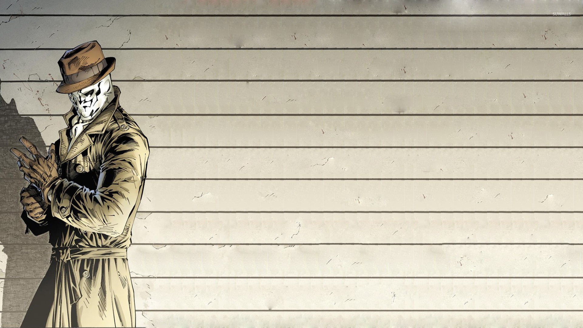 Watchmen comic wallpaper, Rorschach character, Dynamic illustration, Comic book tribute, 1920x1080 Full HD Desktop