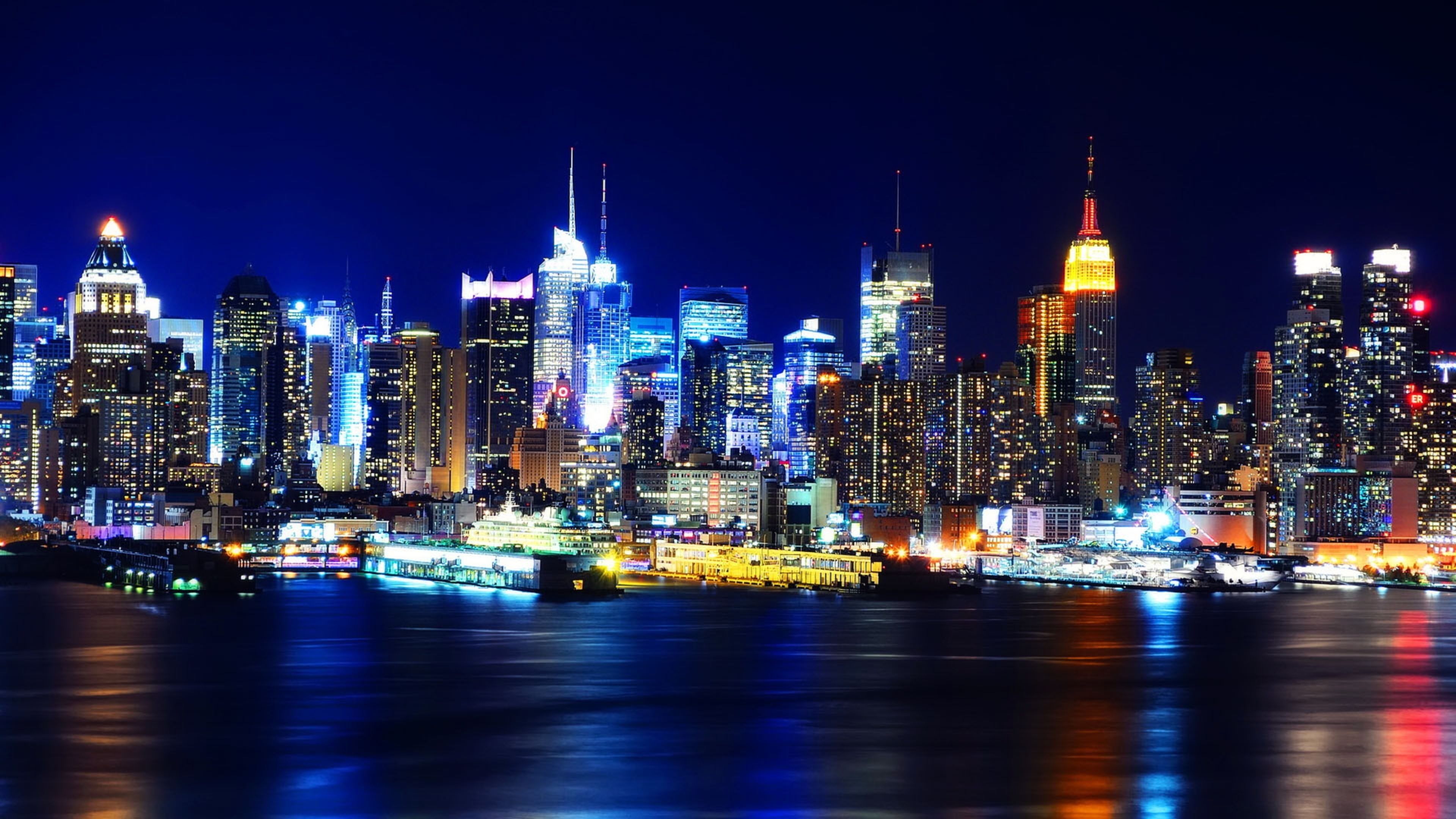 Manhattan skyline, Urban jungle, Iconic landmarks, City that never sleeps, 3840x2160 4K Desktop