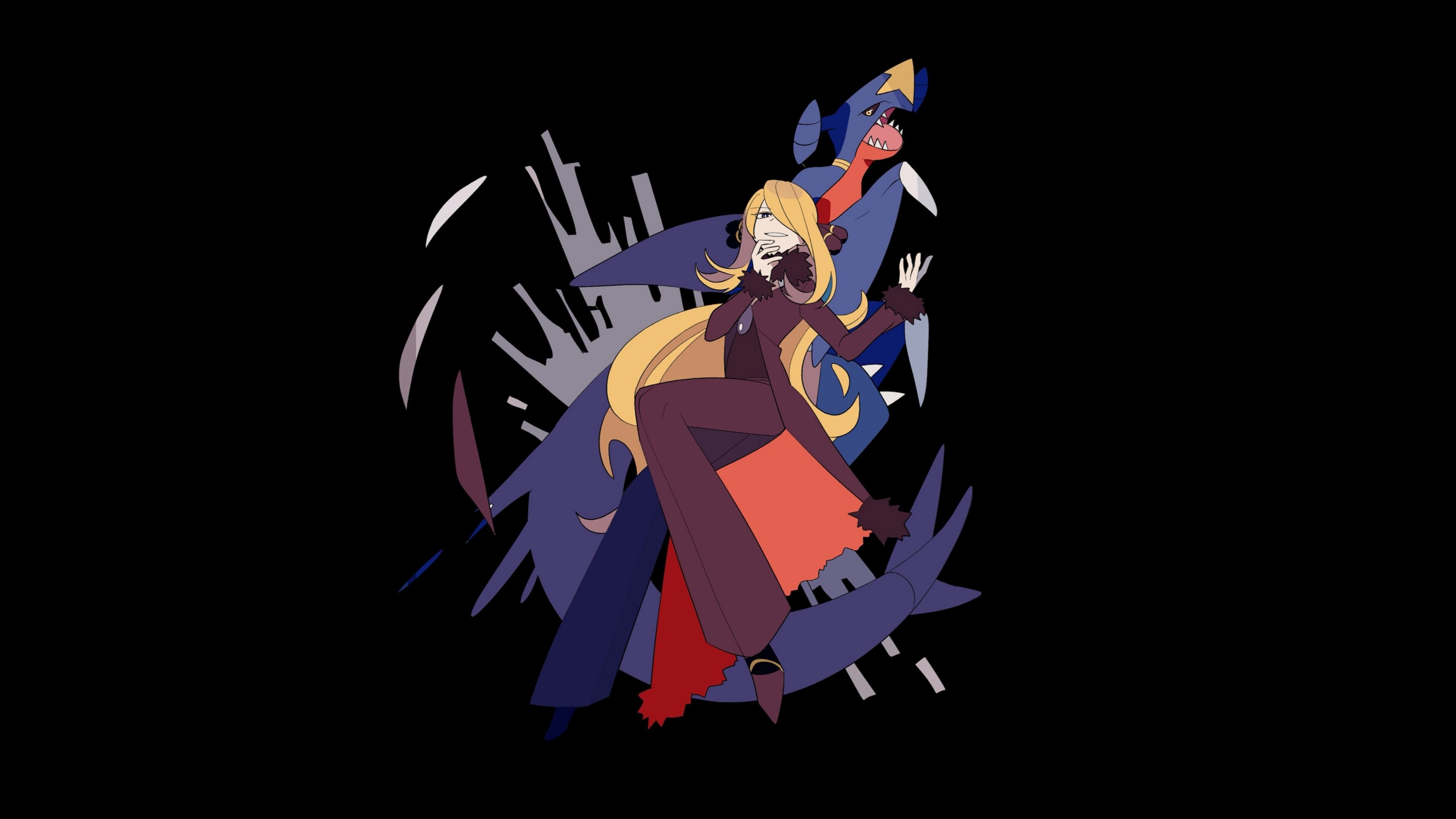 Cynthia Pokmon, Shirona Garchomp, UHD TV wallpapers, Gaming character, 3840x2160 4K Desktop