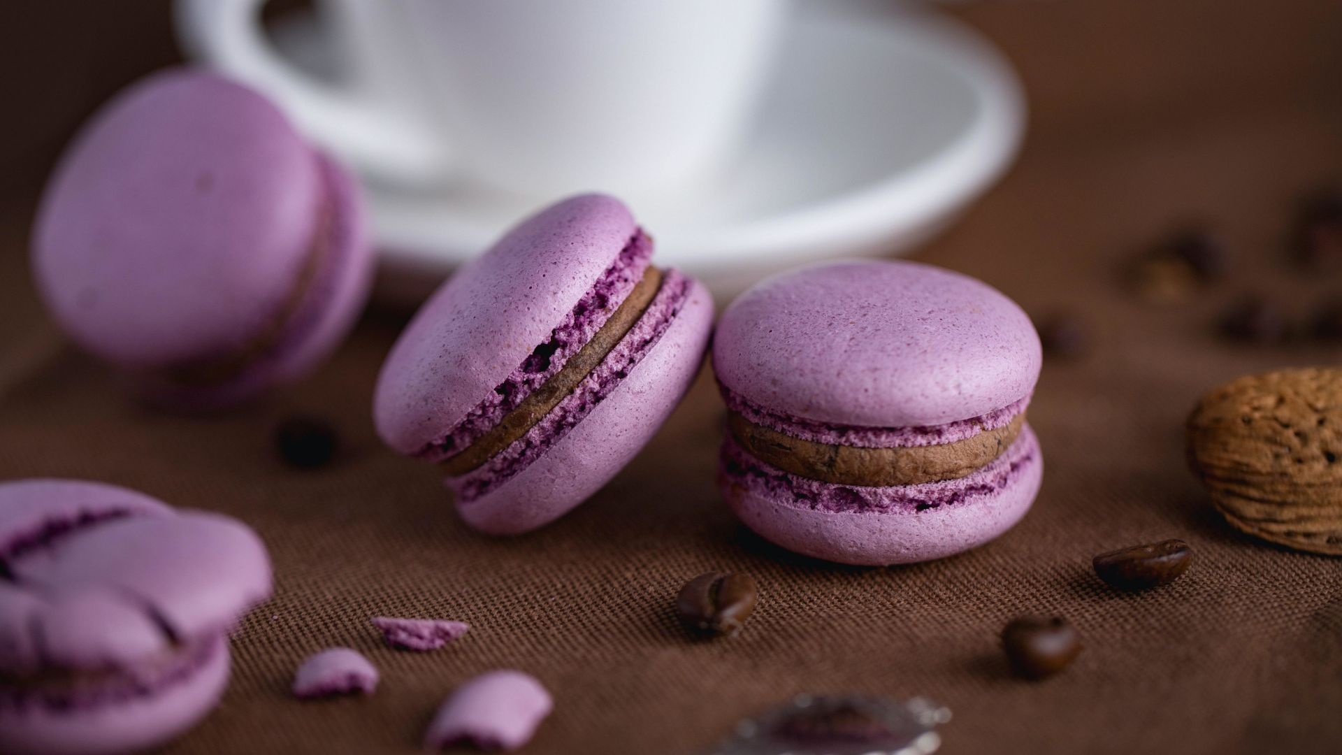 Beans macaron wallpaper, Quirky and fun, Food-inspired background, Playful dessert art, 1920x1080 Full HD Desktop