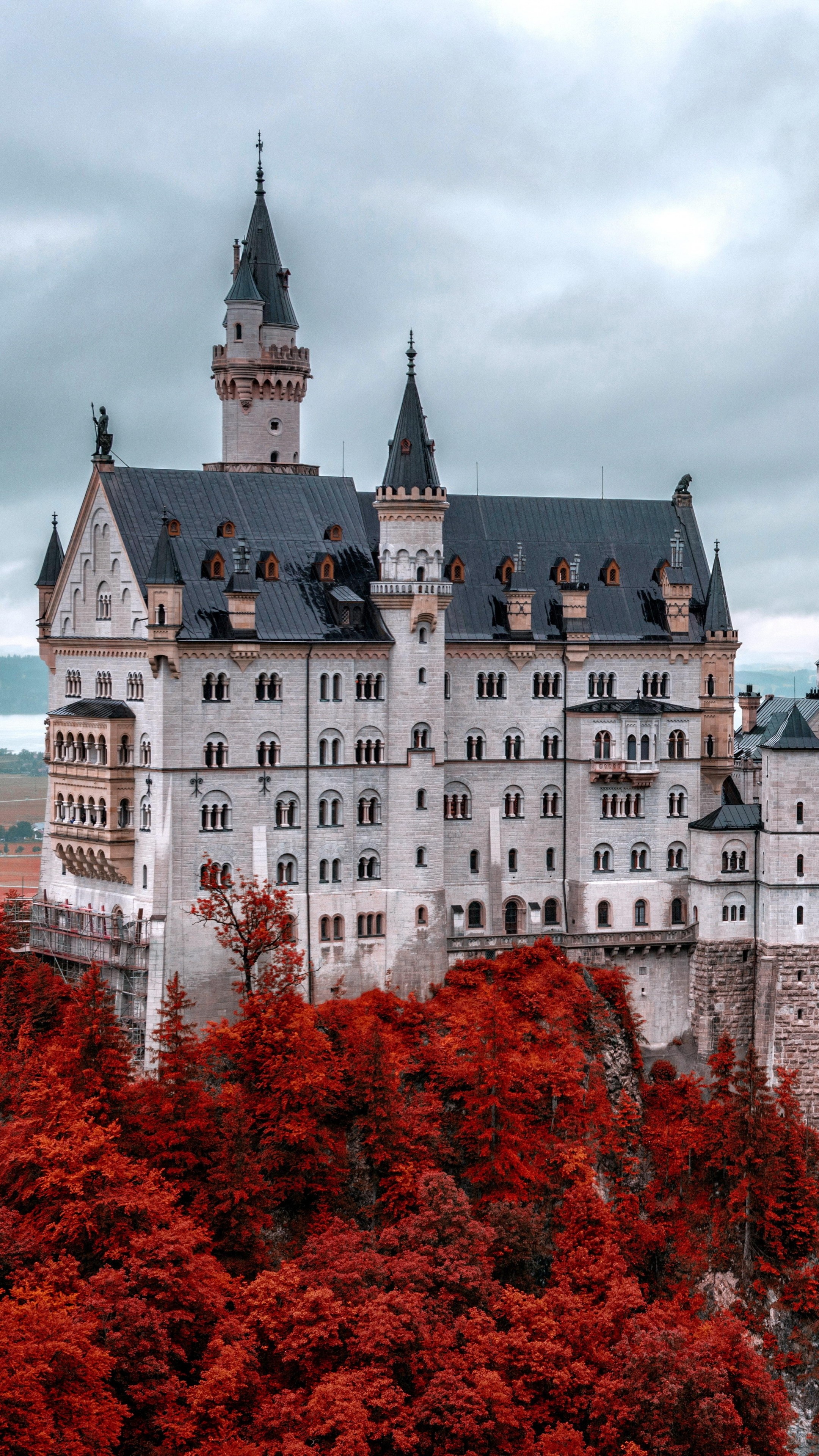 Neuschwanstein castle, Bavarian tourism, Architectural beauty, Travel destinations, 2160x3840 4K Phone