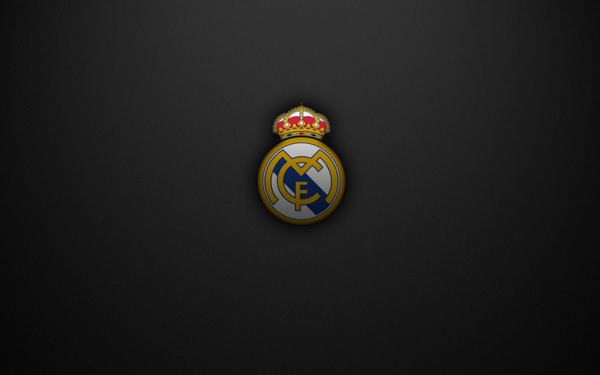 Real Madrid crest, Spanish royal crown, dark textured surface, HD Desktop wallpaper