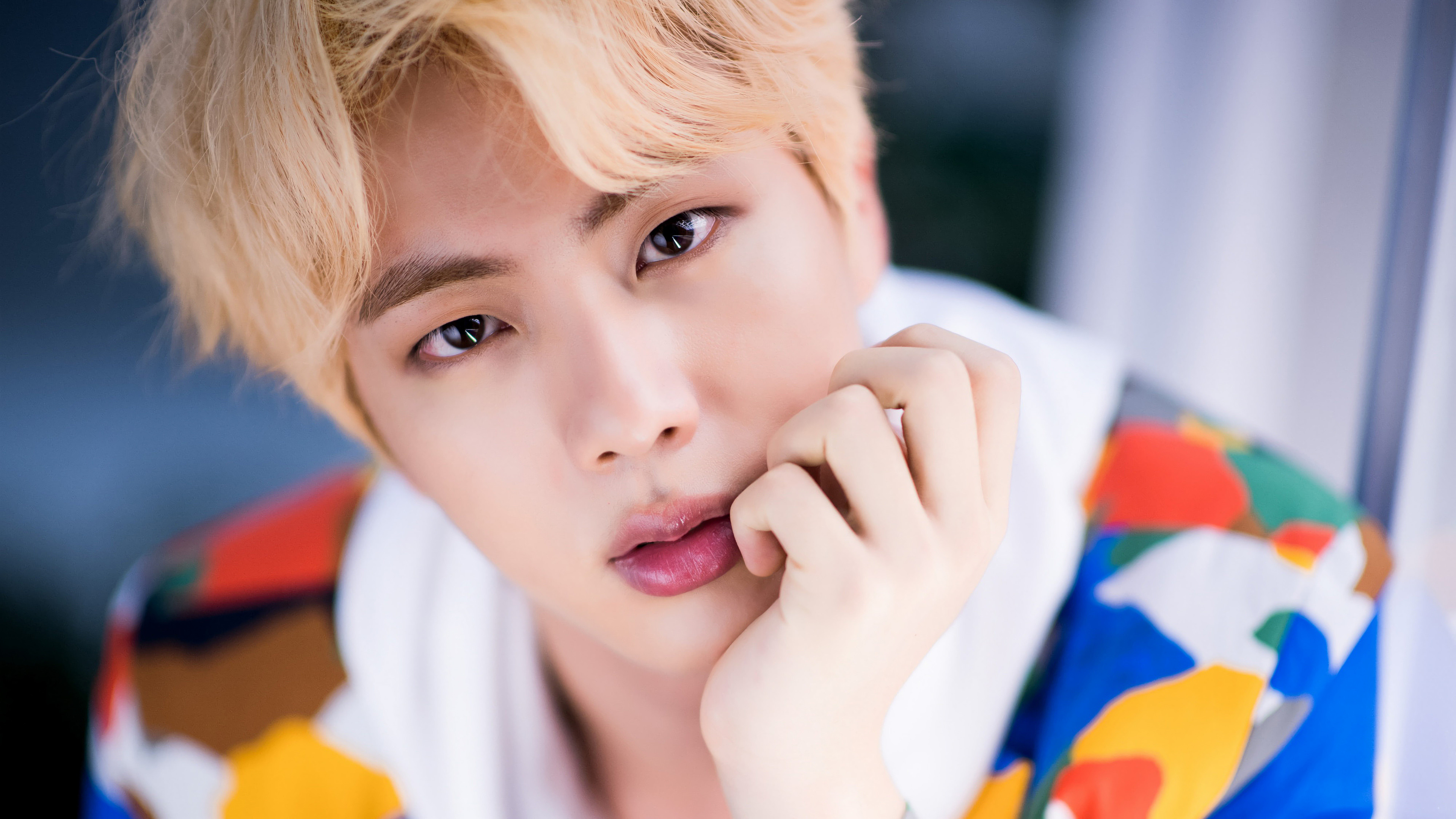 BTS Jin, Desktop wallpapers, K-pop visuals, Stylish backgrounds, 3840x2160 4K Desktop