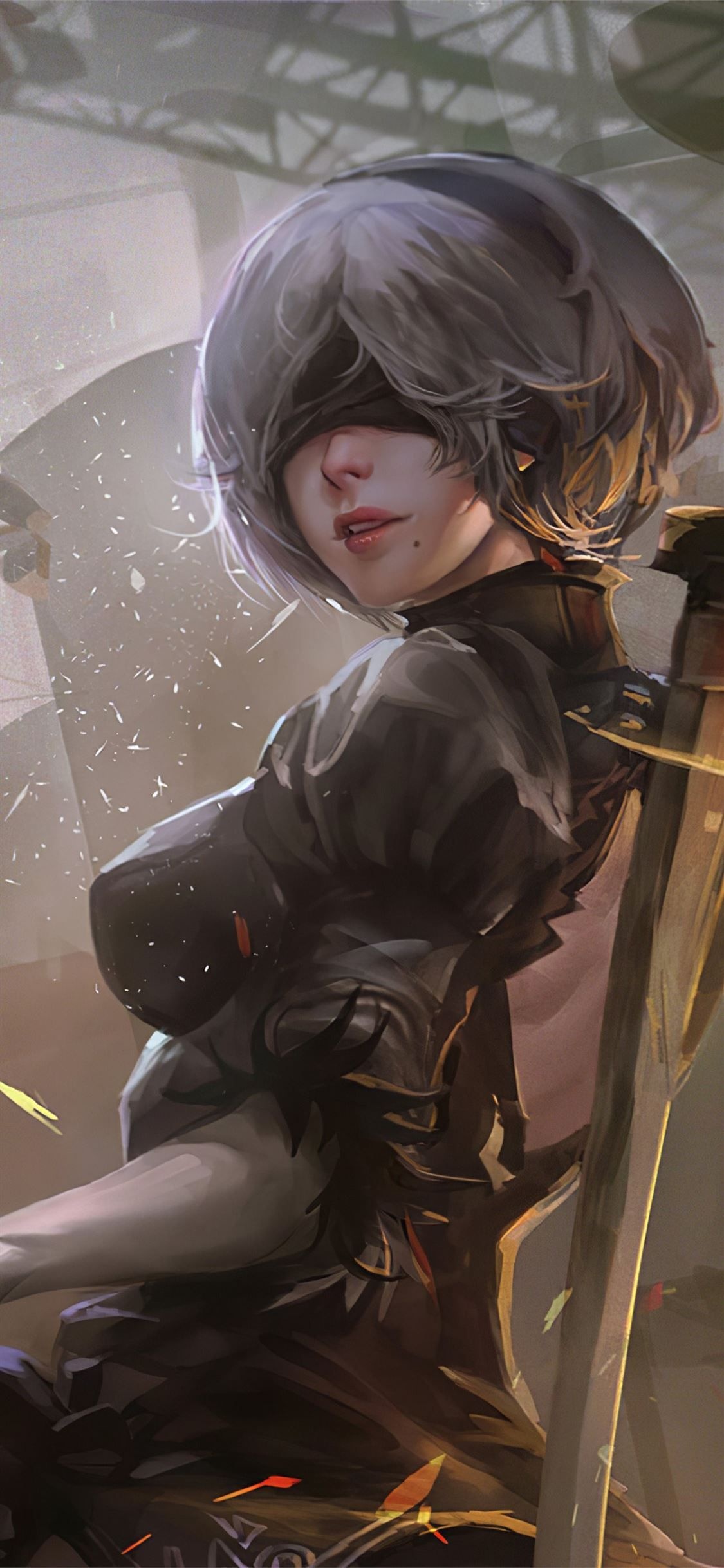 2B NieR: Automata, Virtuous Contract sword, YoRHa combat dress, HD Phone wallpaper