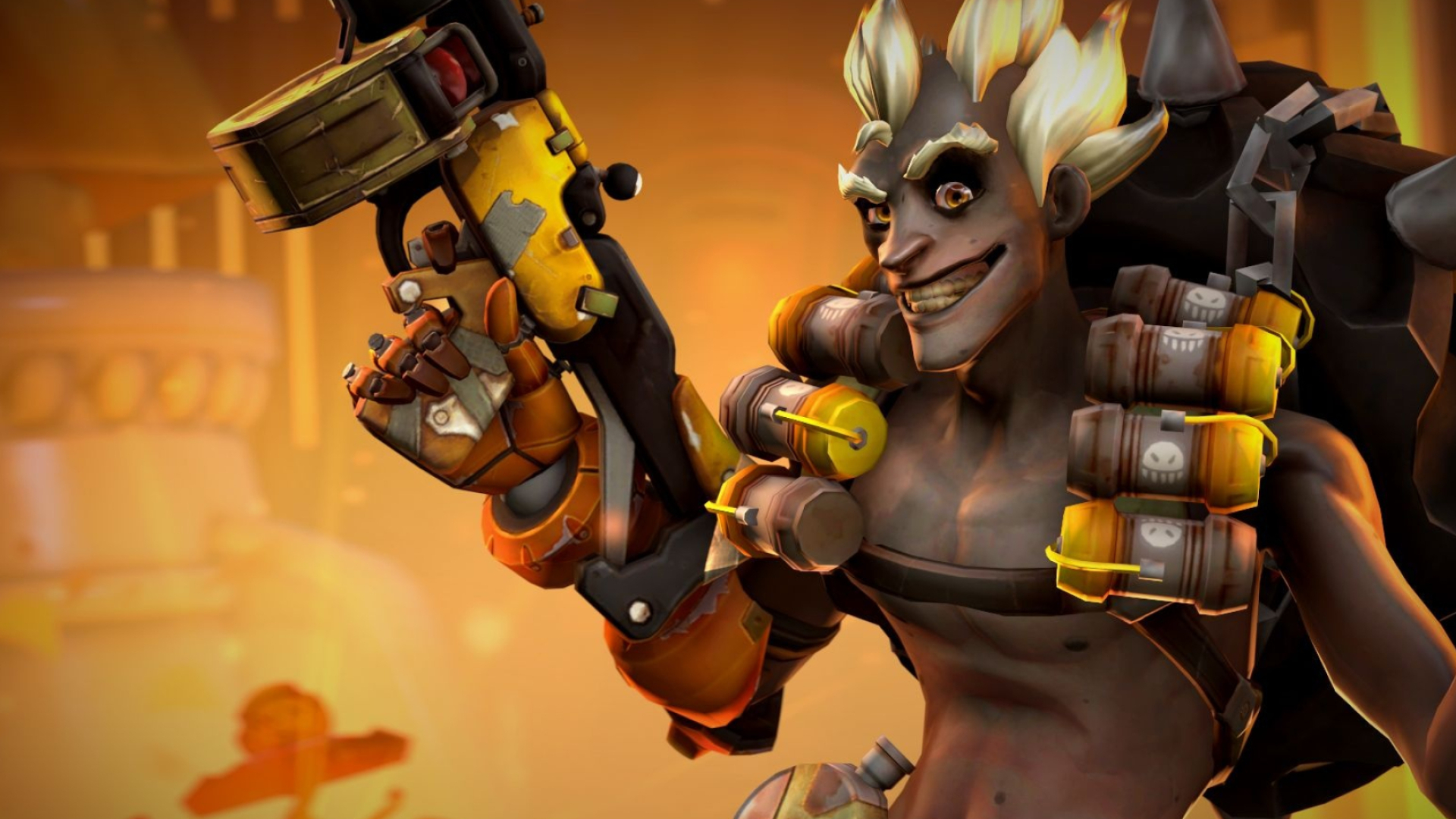 Junkrat, Explosive mayhem, Chaotic gameplay, Overwatch hero, 1920x1080 Full HD Desktop