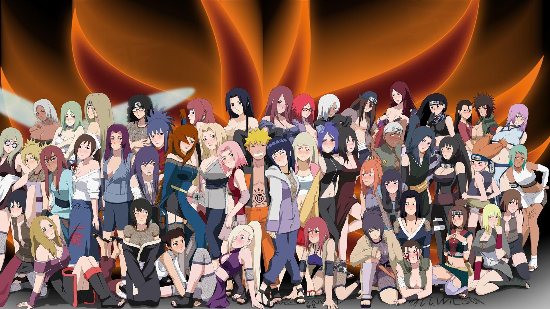 Naruto Uzumaki, Hinata Hyuga, Sakura Haruno, Tsunade, Naruto female characters, Full HD Desktop wallpaper