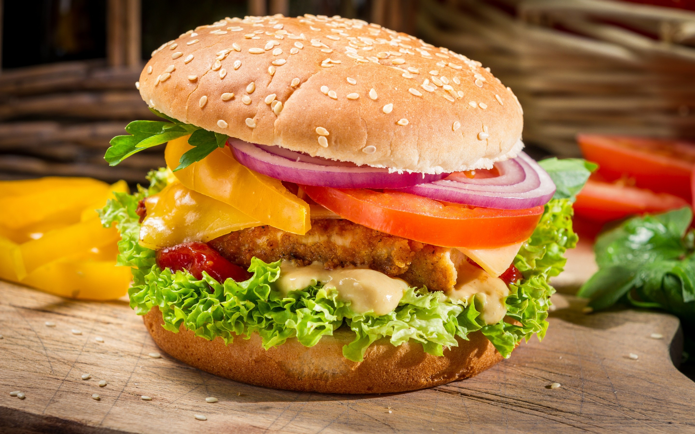 Burger wallpapers, Appetizing visuals, Variety of choices, Mouth-watering, 2880x1800 HD Desktop