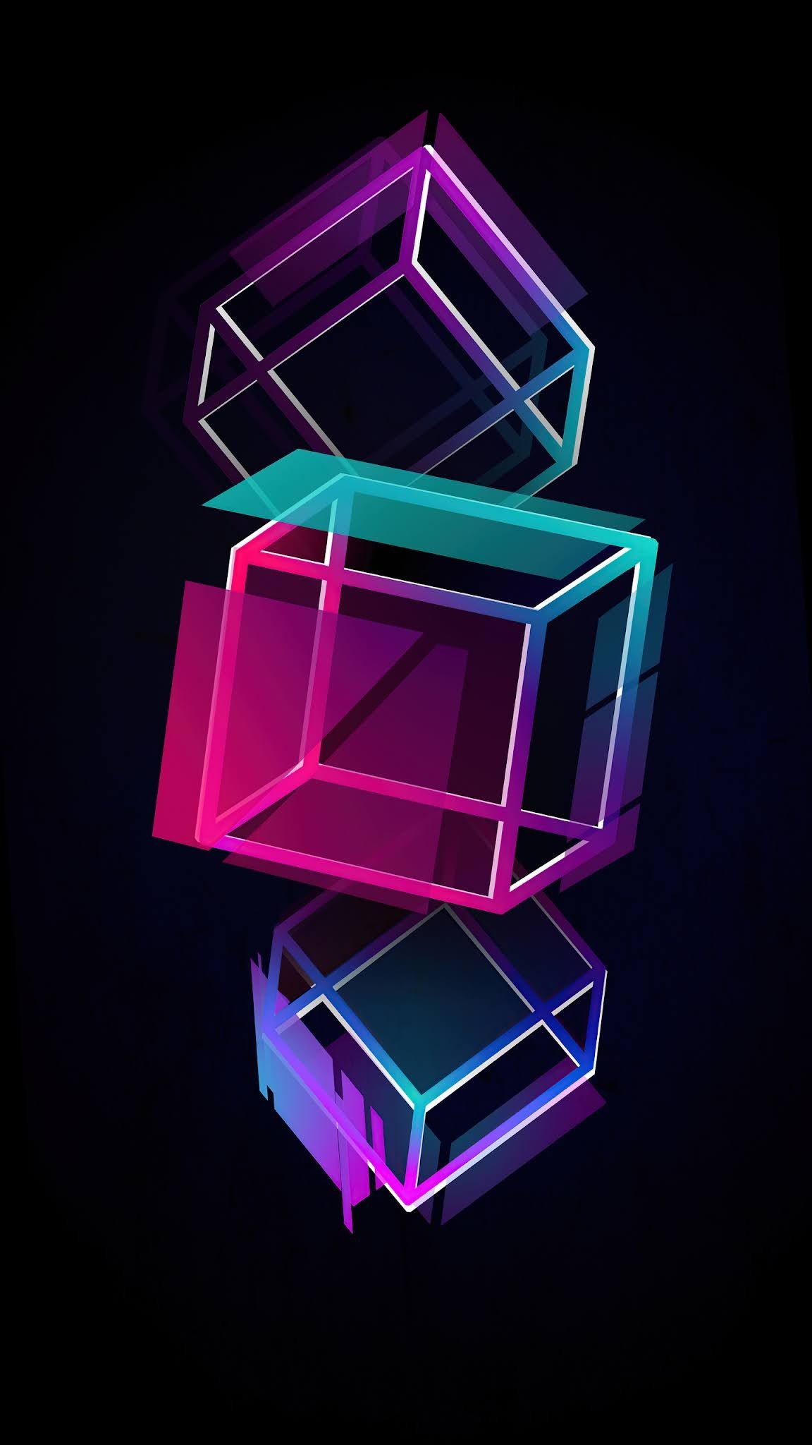 Mobile wallpaper, 3D backlight, Illumination cube, Levitation chips, Details, 1160x2050 HD Phone