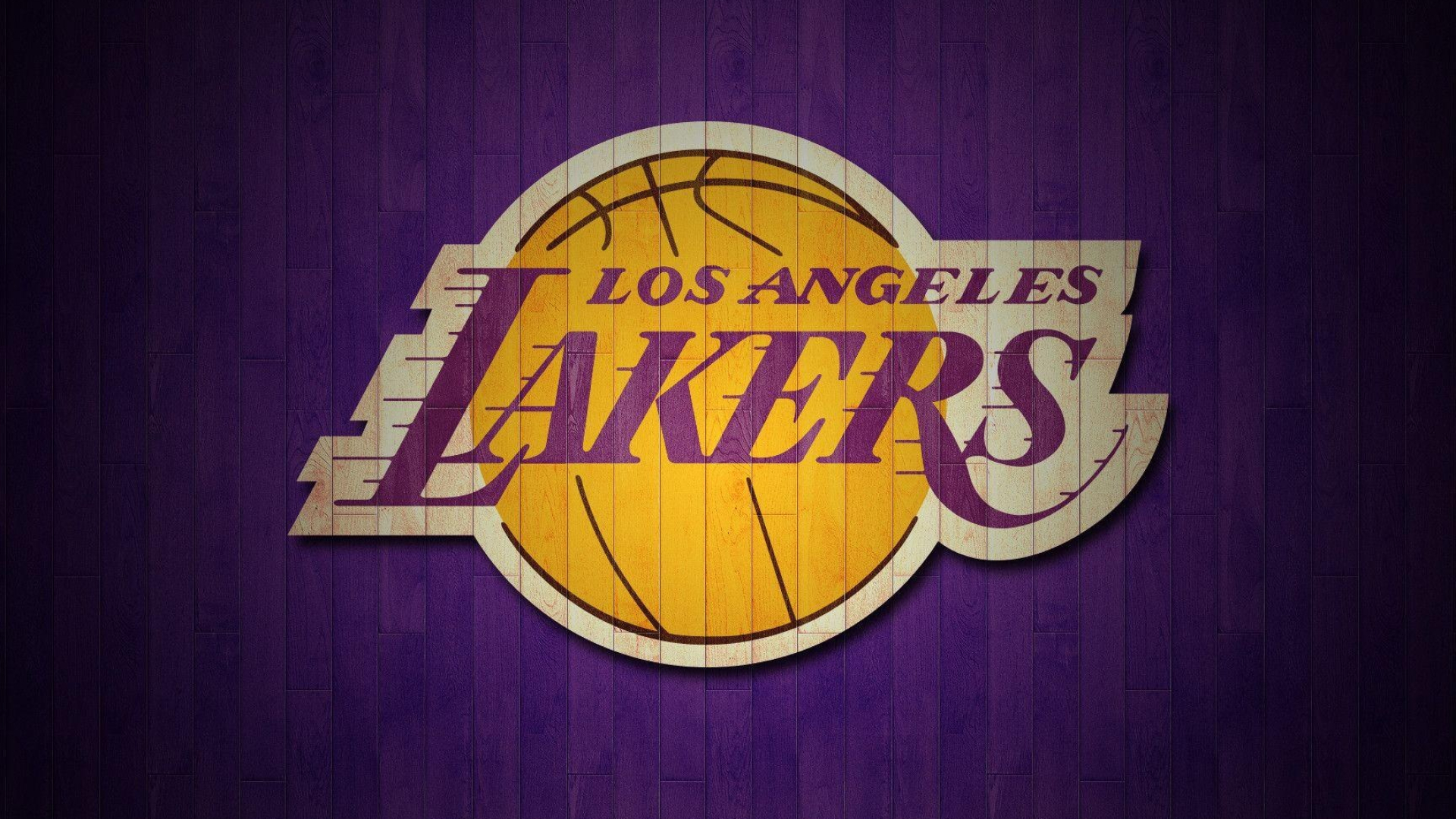 Los Angeles Lakers logo, Purple hardwood plank backdrop, NBA, Full HD Desktop wallpaper