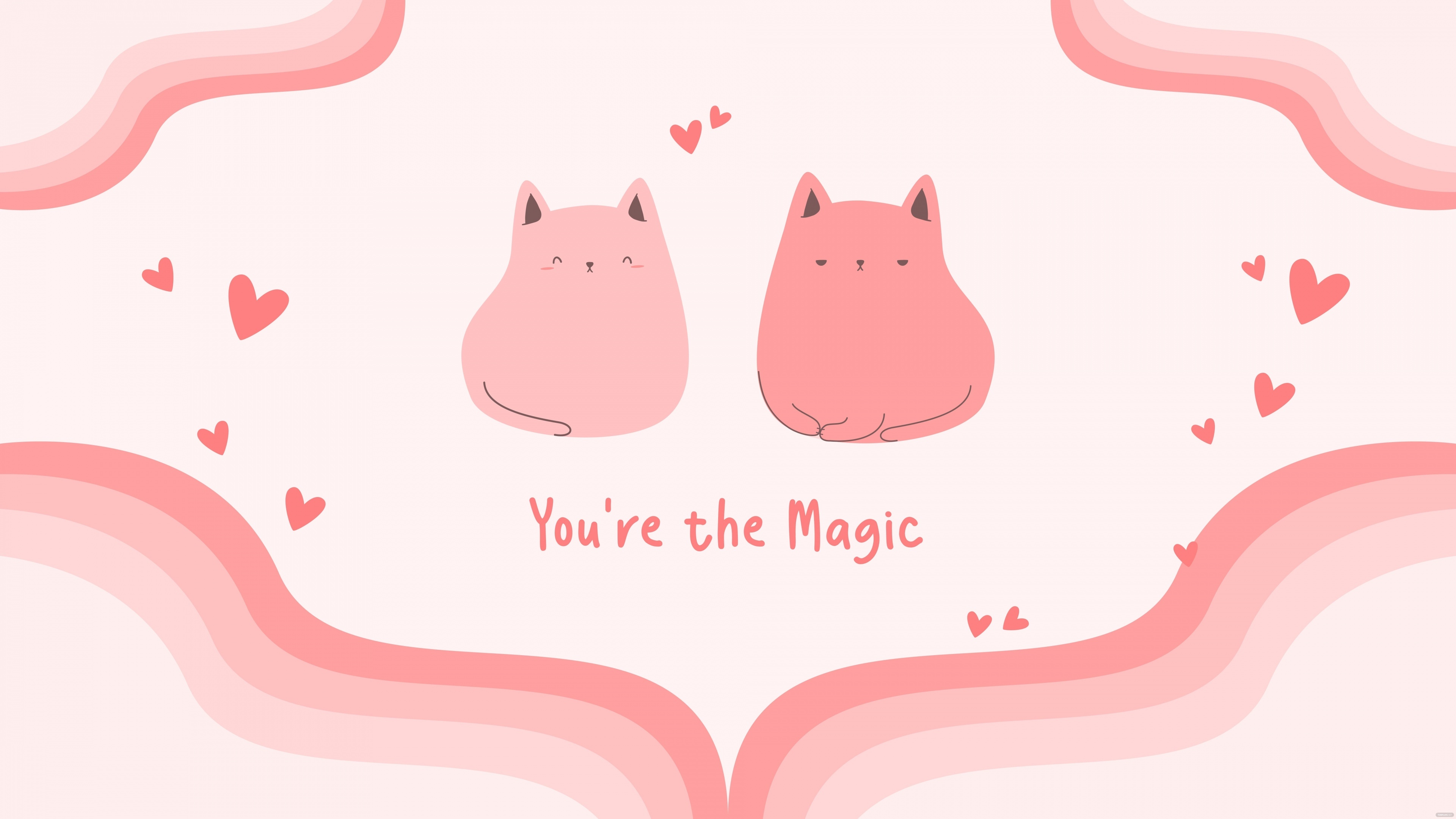 Kawaii cats, Cute Pink Wallpaper, 3840x2160 4K Desktop