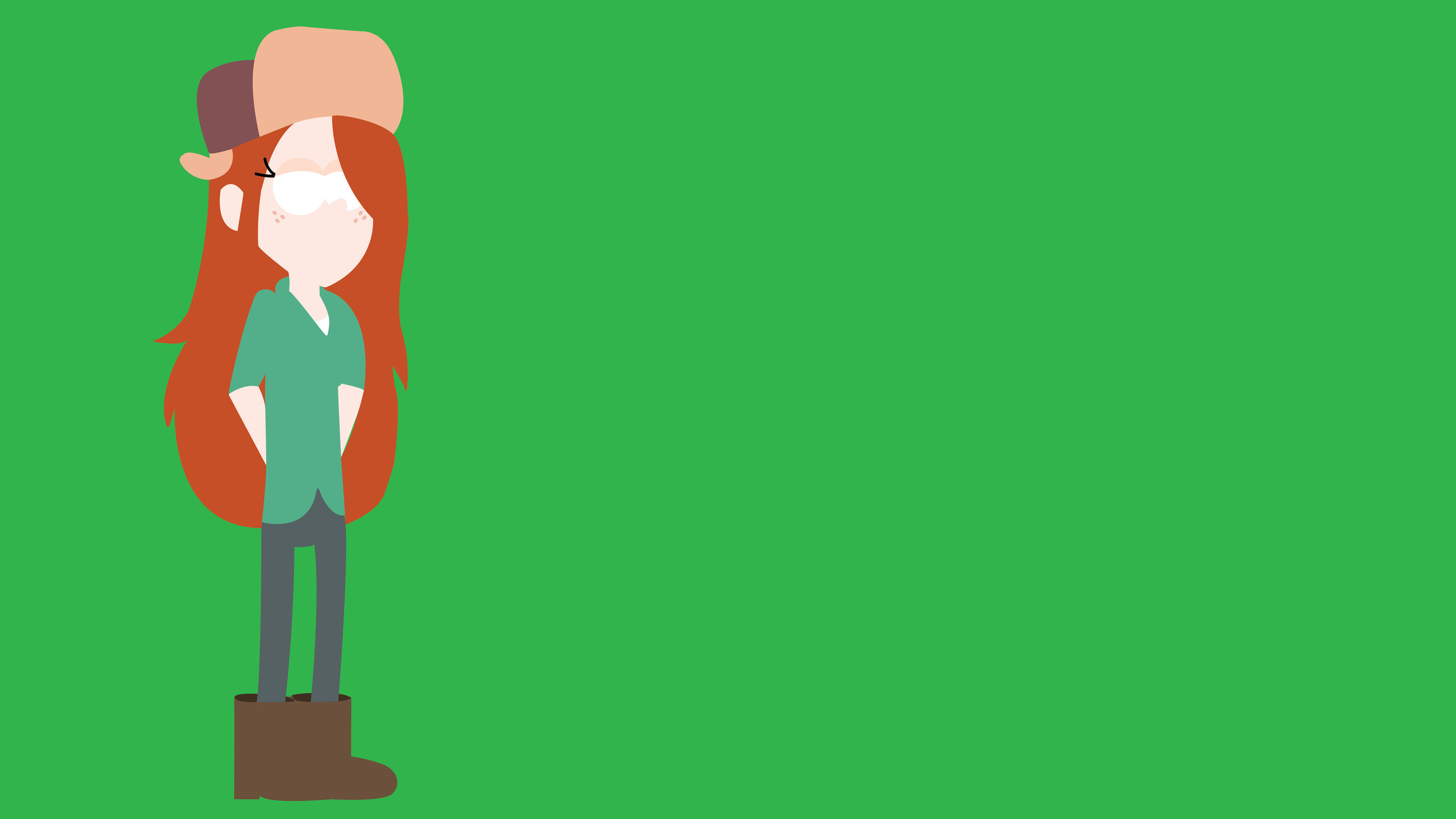 Gravity Falls Animation, Wendy in minimalism, 8K resolution, Breathtaking wallpapers, 2560x1440 HD Desktop