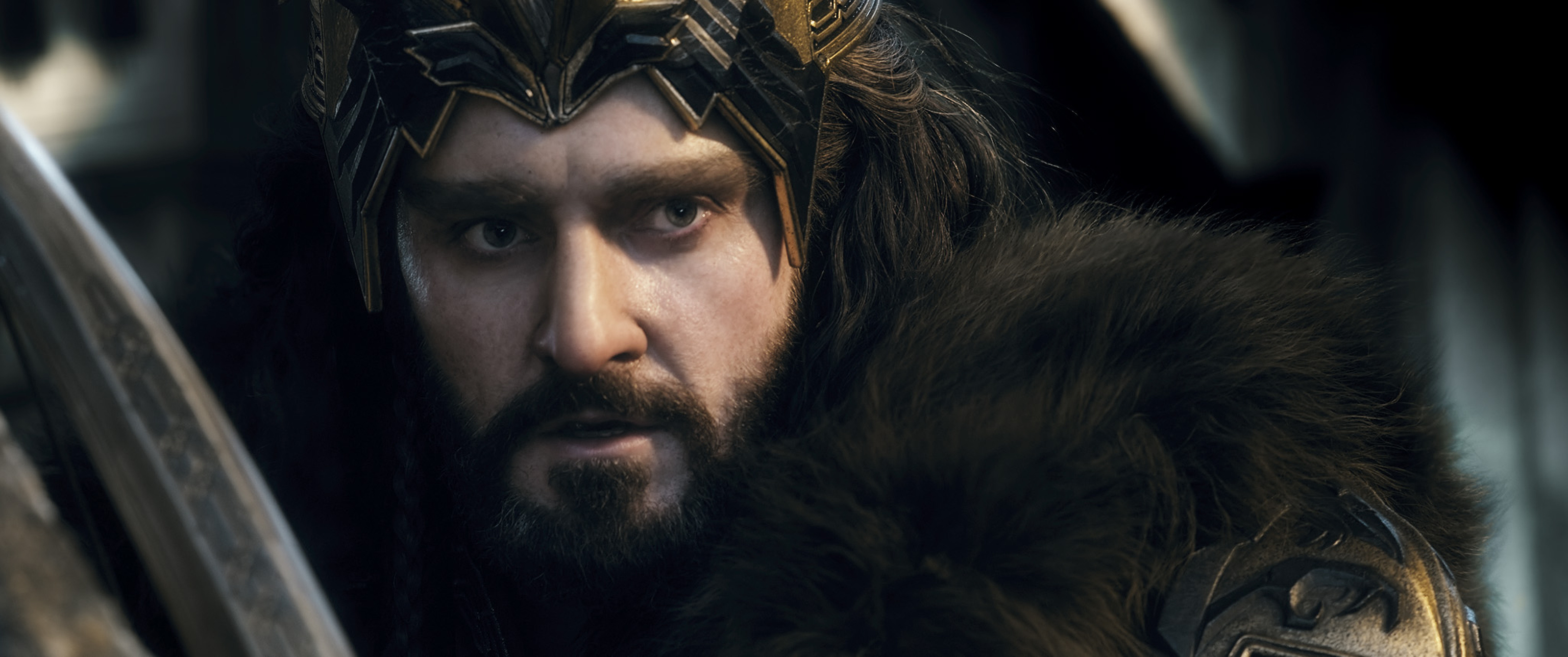 Thorin Oakenshield, Determination, Warrior spirit, Strong-willed, 3200x1350 Dual Screen Desktop
