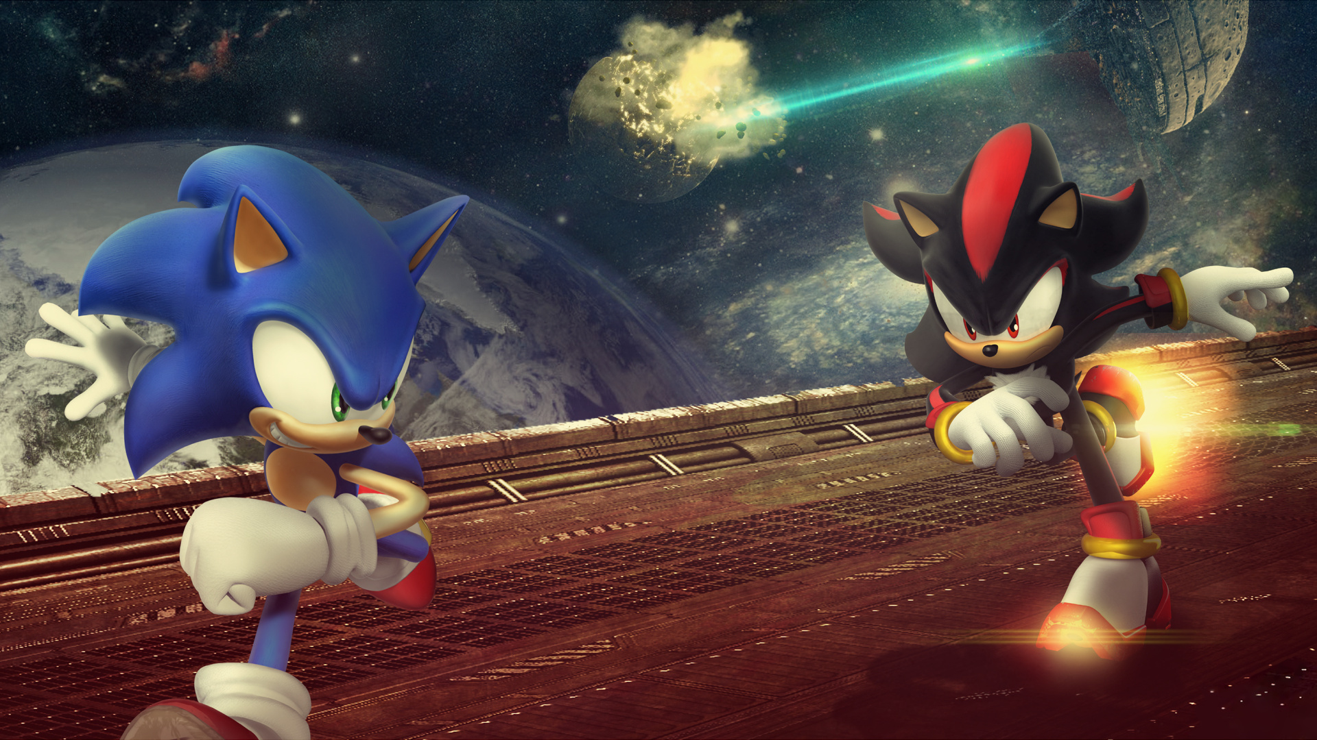Sonic the Hedgehog, Shadow the Hedgehog, Space Colony ARK, Full HD Desktop wallpaper