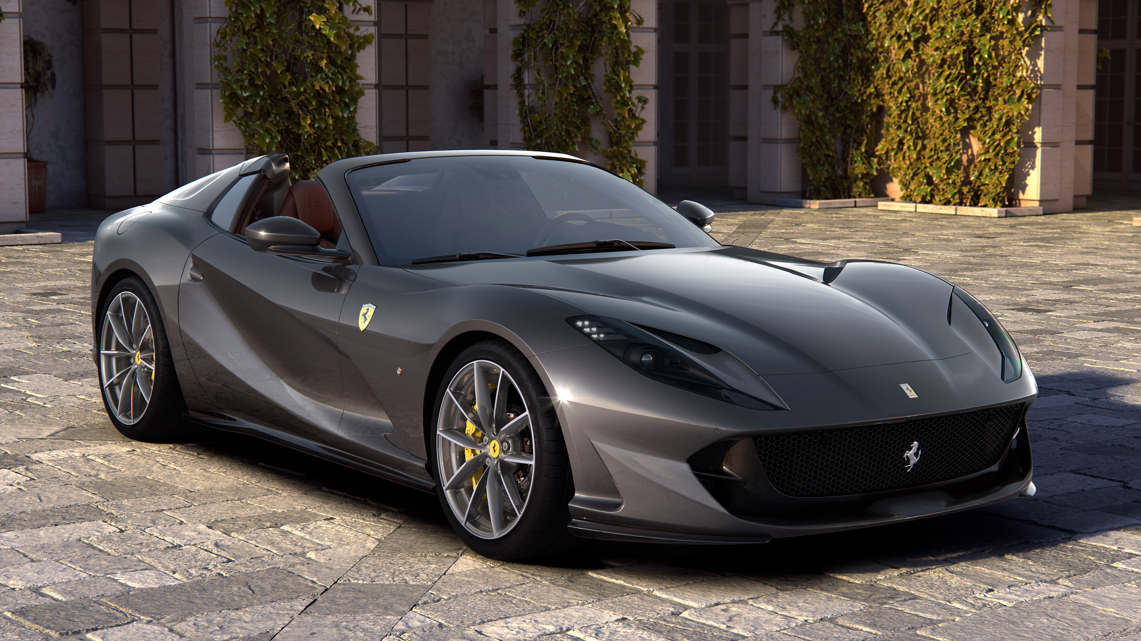 Ferrari 812 GTS, Ferrari excellence, Top-down driving, Prancing horse, 3840x2160 4K Desktop