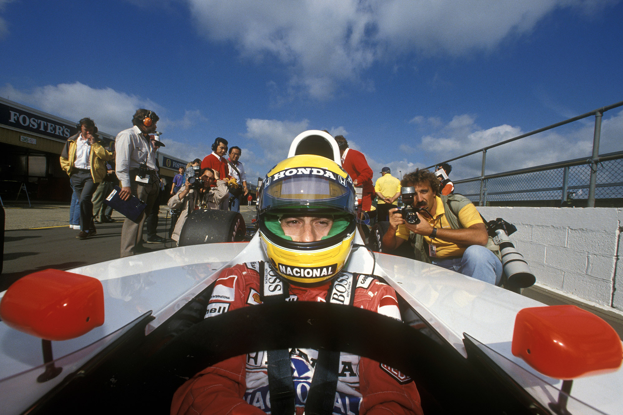 Ayrton Senna, McLaren Formula One cockpit, Ayrton Senna yellow helmet, HD Desktop wallpaper