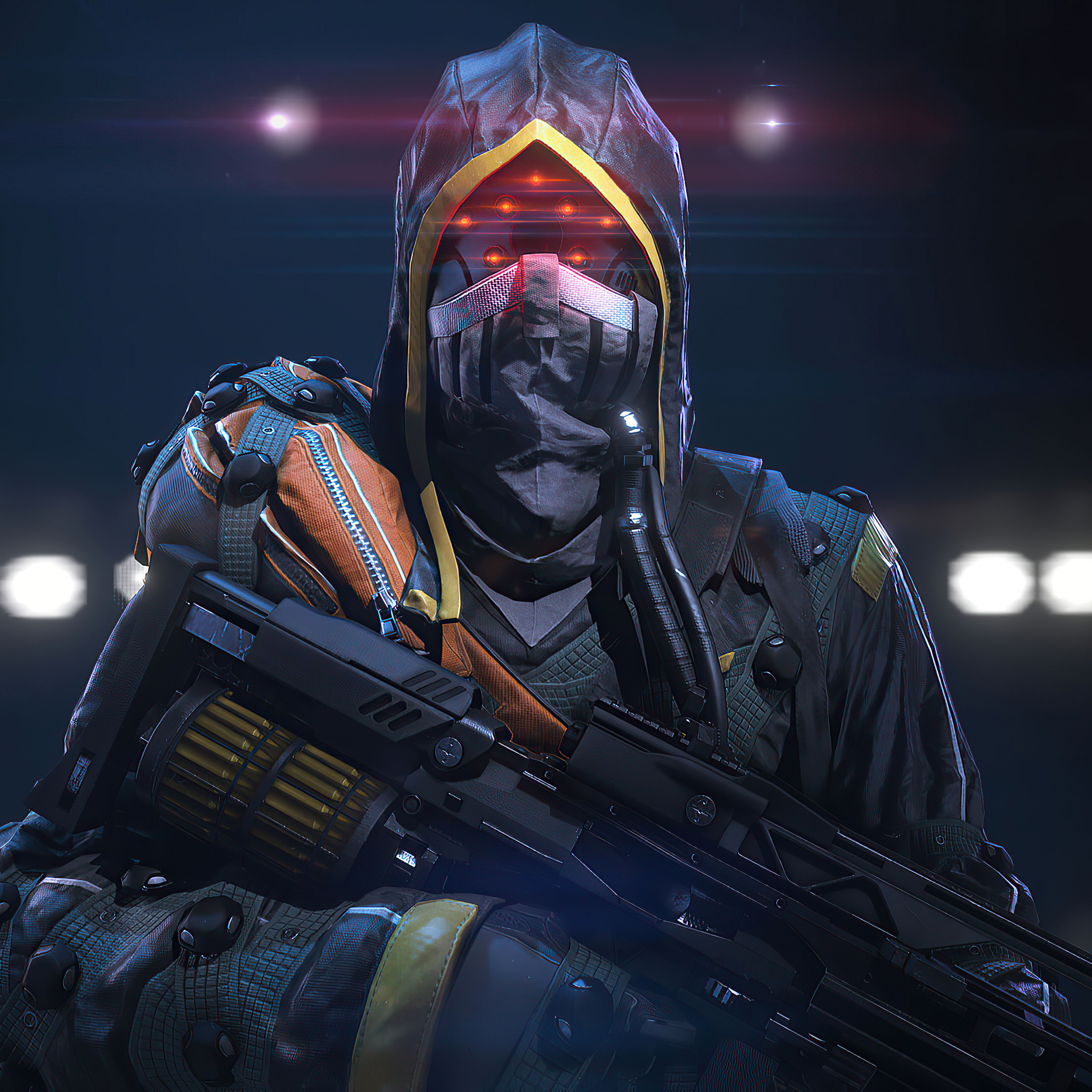 Killzone: Shadow Fall, Helghast terrorist, iPad Air, 4K wallpapers, 2050x2050 HD Phone