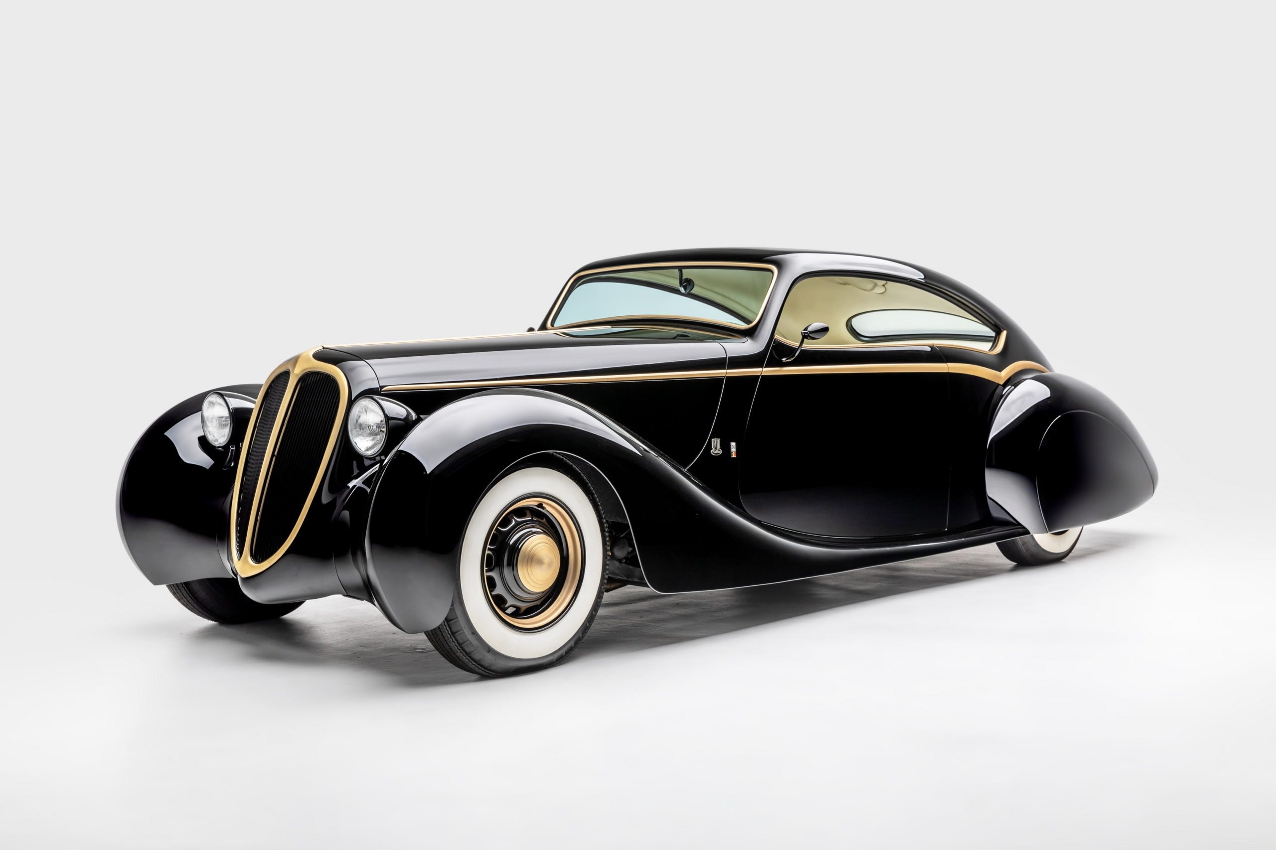 James Hetfield Black Pearl, Art Deco custom coupe, whitewall tires, HD Desktop wallpaper