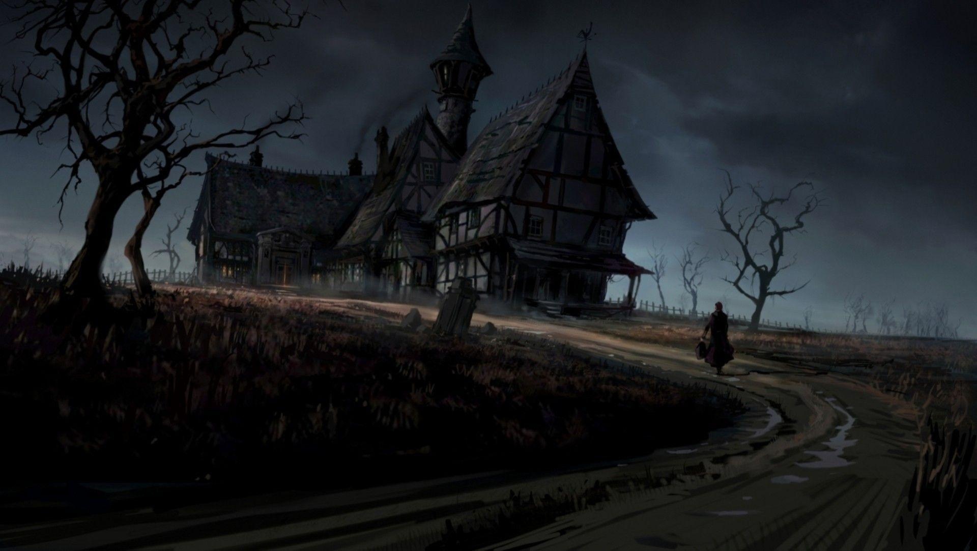 Gothic Art, Atmospheric paintings, Mysterious figures, Gothic aesthetic, 1920x1090 HD Desktop