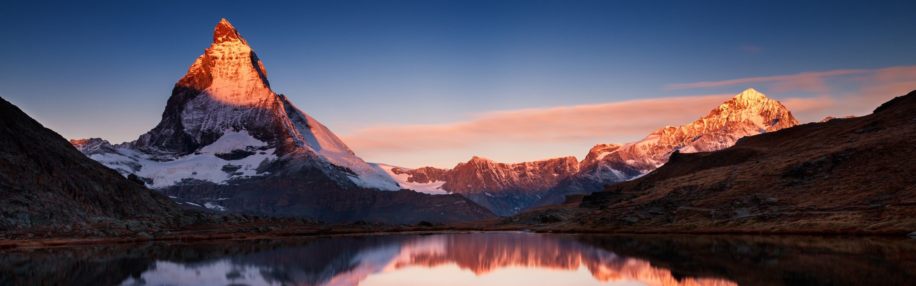 Matterhorn, Dual Monitor Wallpaper, 3840x1200 Dual Screen Desktop