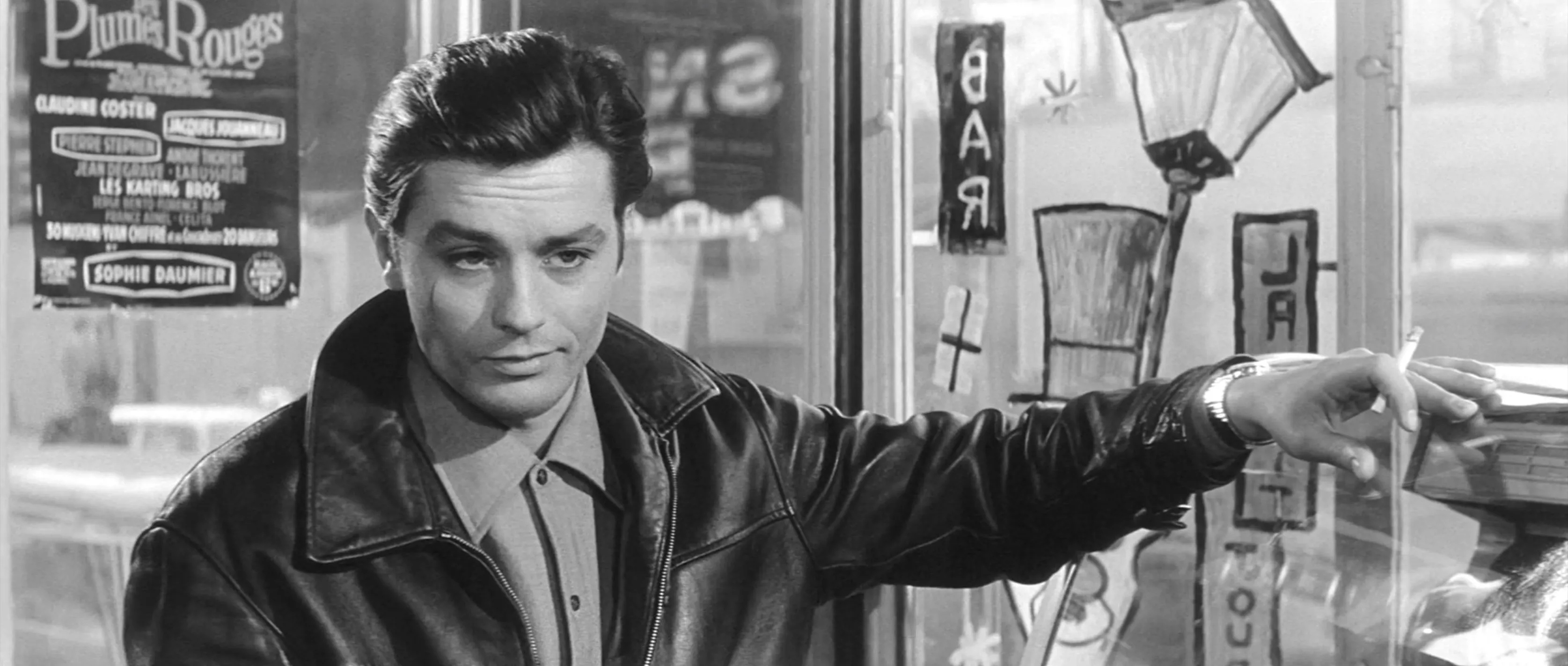 Alain Delon films, Leather jacket style, Movie BAMF, Film forum, 3350x1430 Dual Screen Desktop