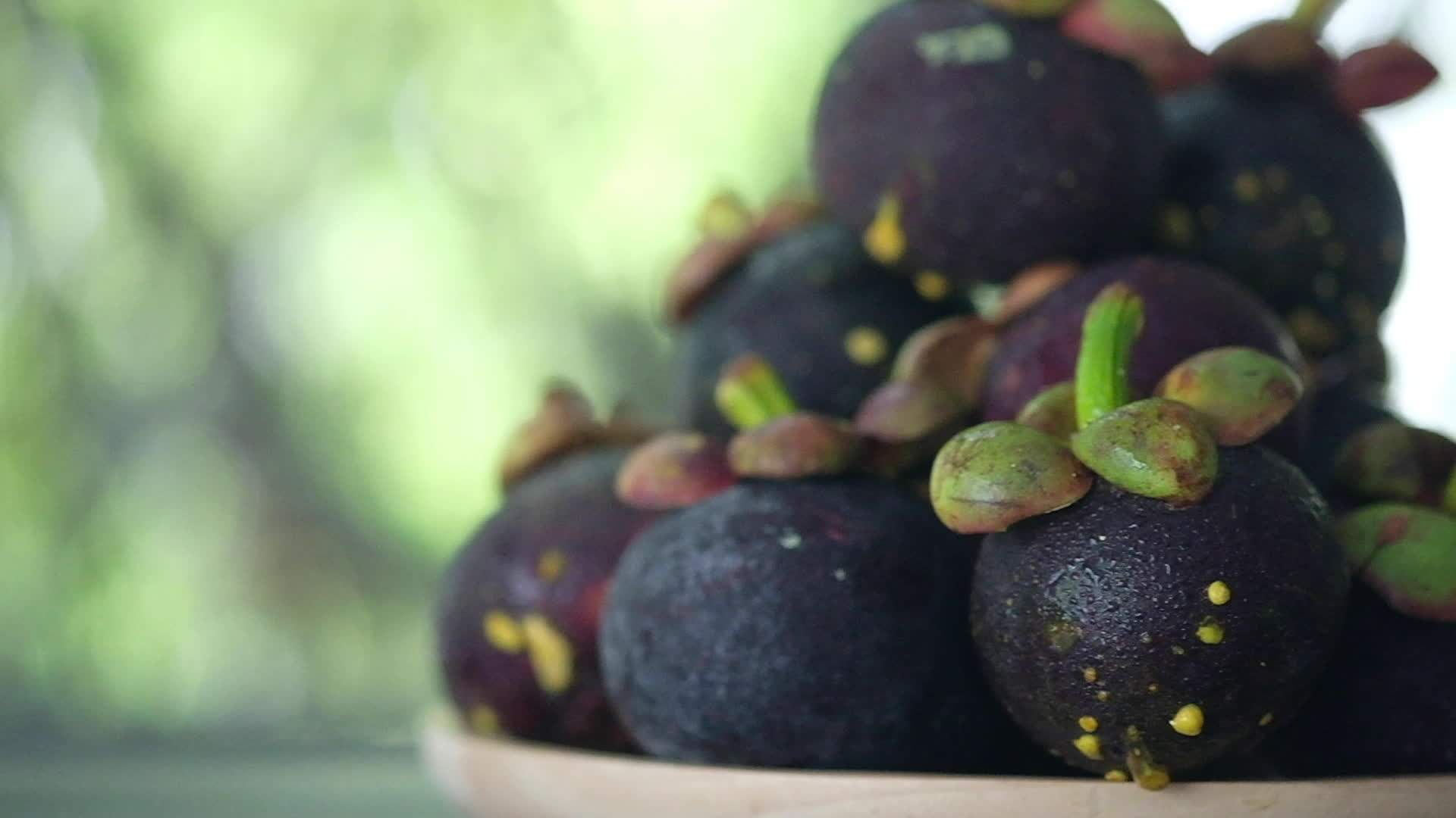 Mangosteen, Purple fruit, Tropical, Stock footage, 1920x1080 Full HD Desktop