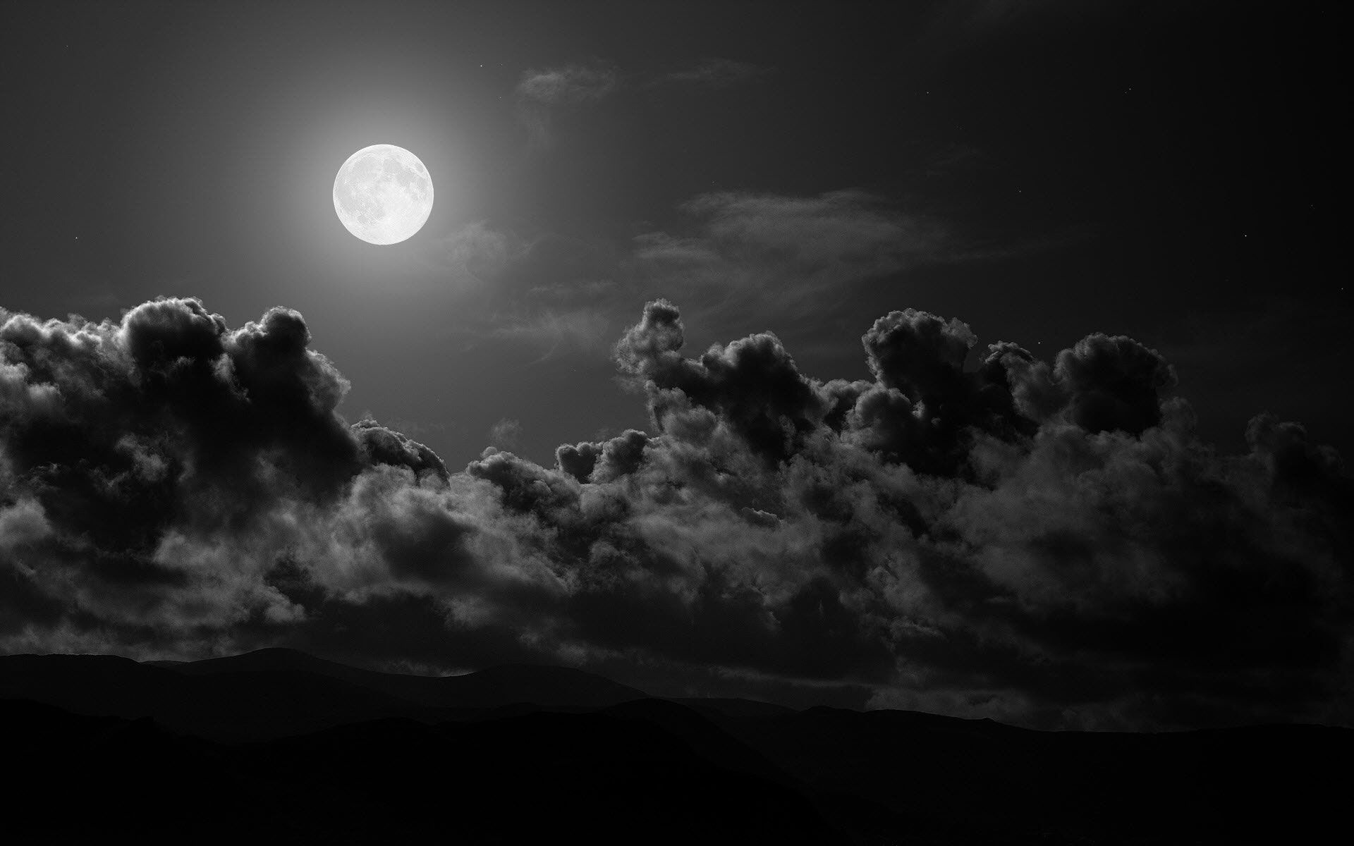 Full moon, Dark Wallpaper, 1920x1200 HD Desktop