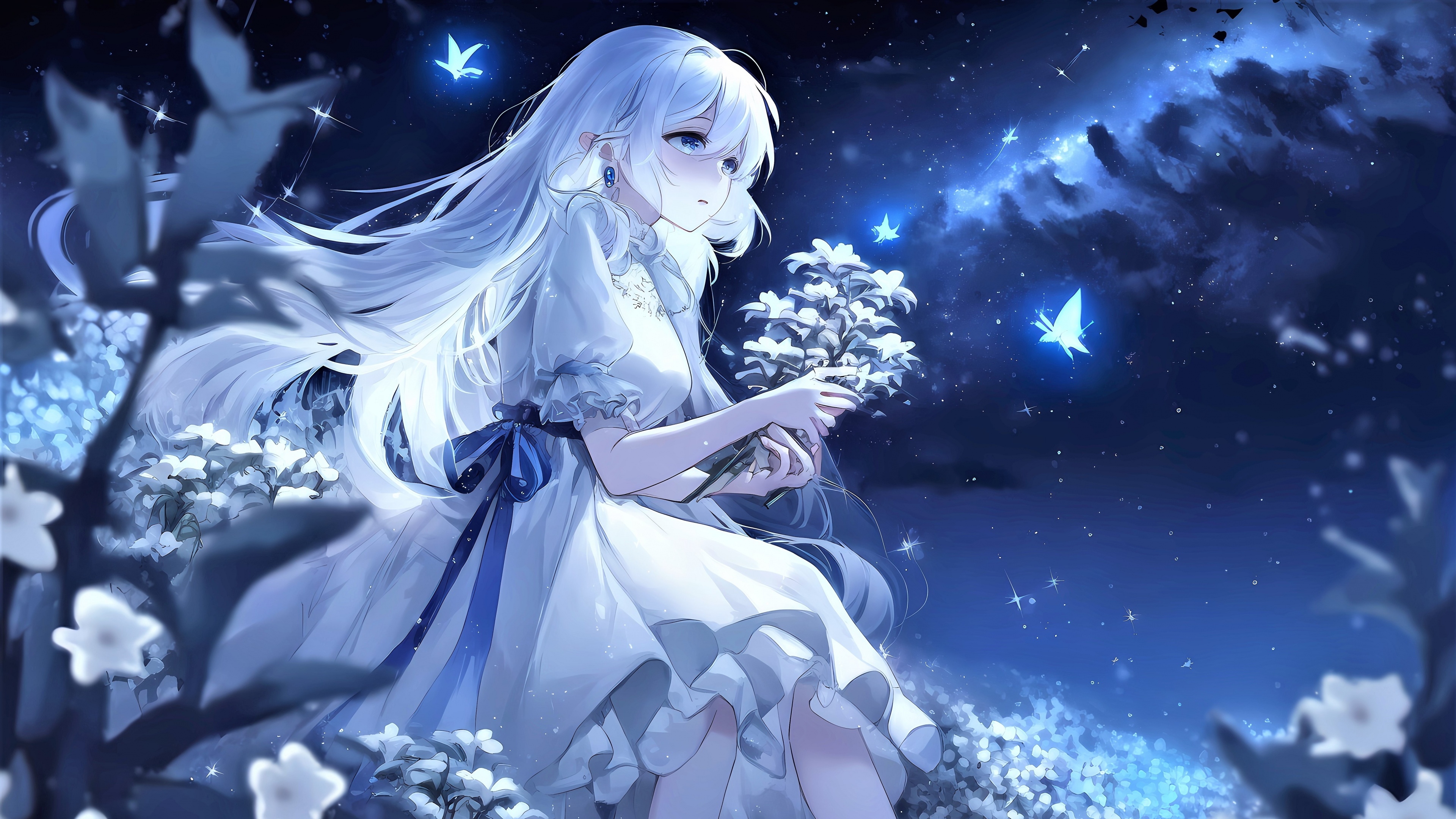 Milky way wonder, dream girl, cosmic elegance, 3840x2160 4K Desktop